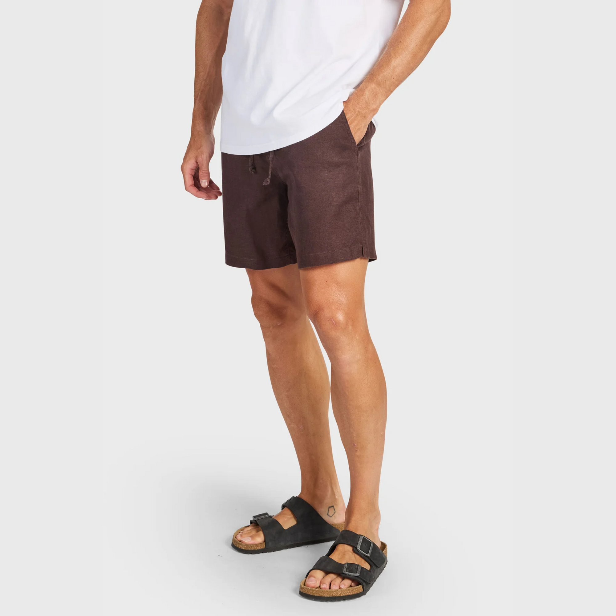 Men&#39;s Riviera Linen Short Coffee