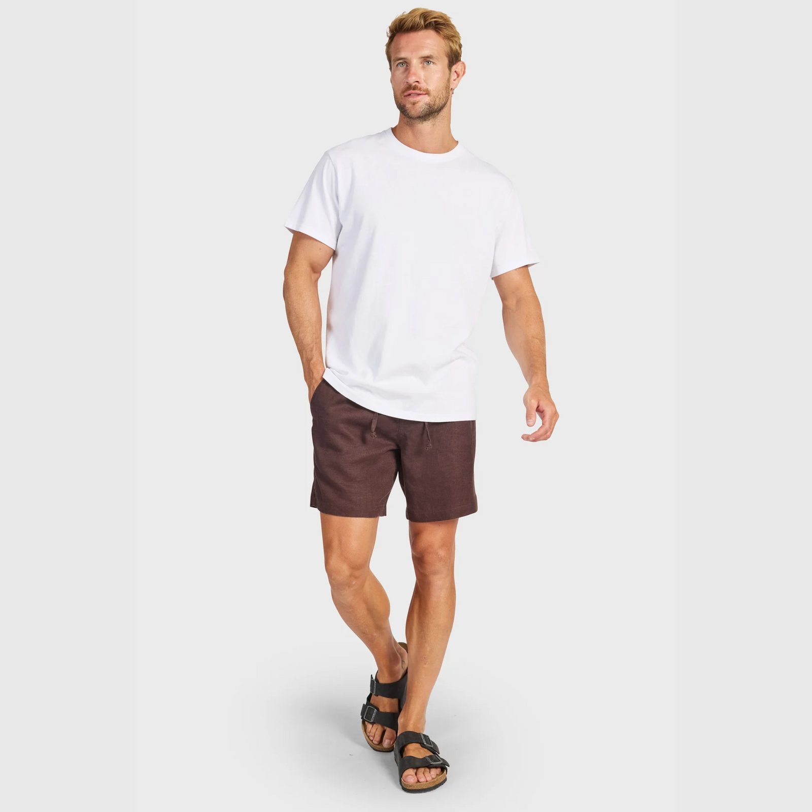 Men's Riviera Linen Short Coffee