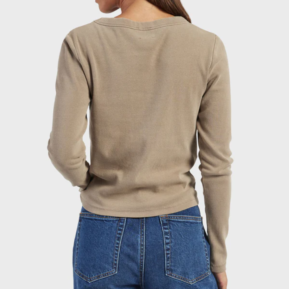 Women&#39;s Essential Rib Long Sleeve Top