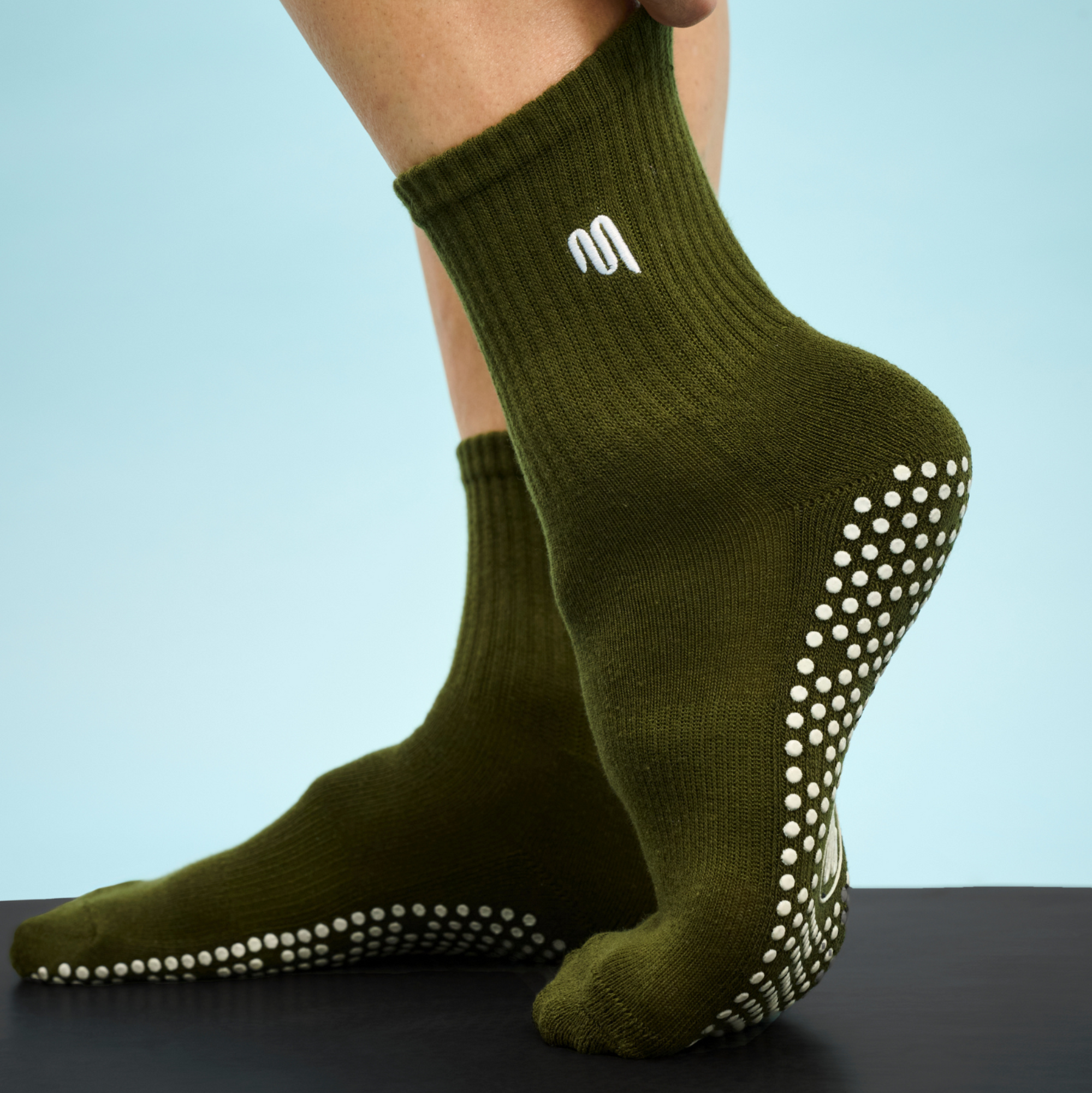 Crew Non Slip Grip Socks - Khaki