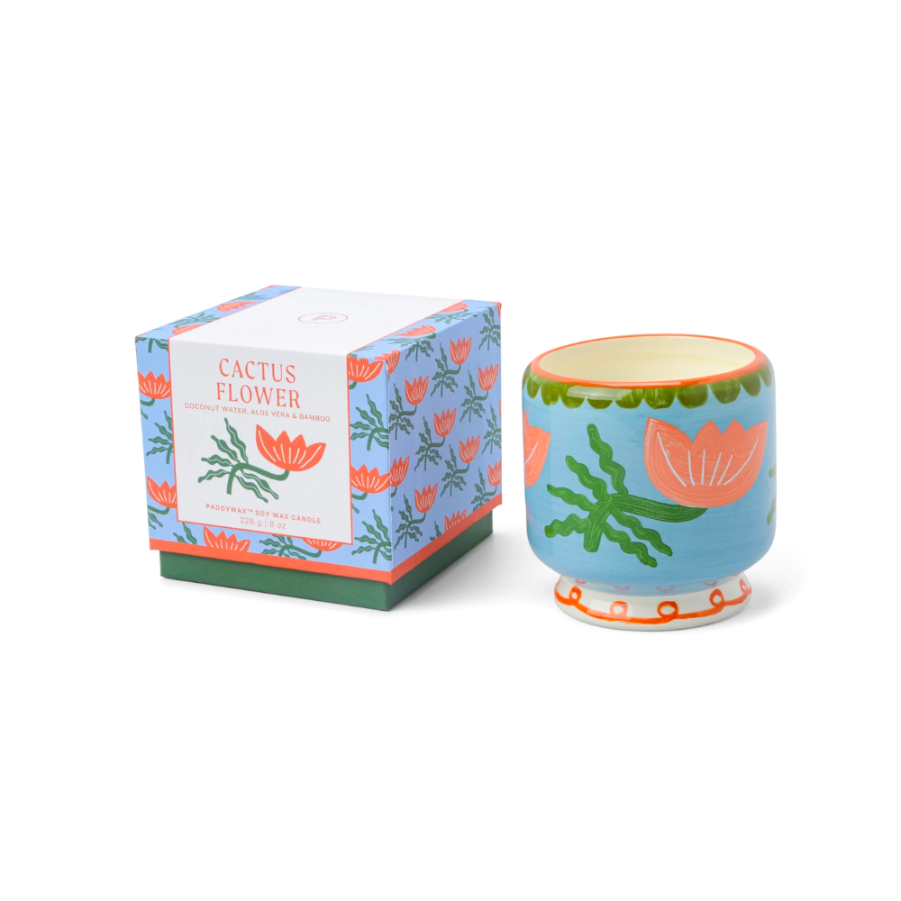 Adopo Flower Ceramic Candle - Cactus Flower