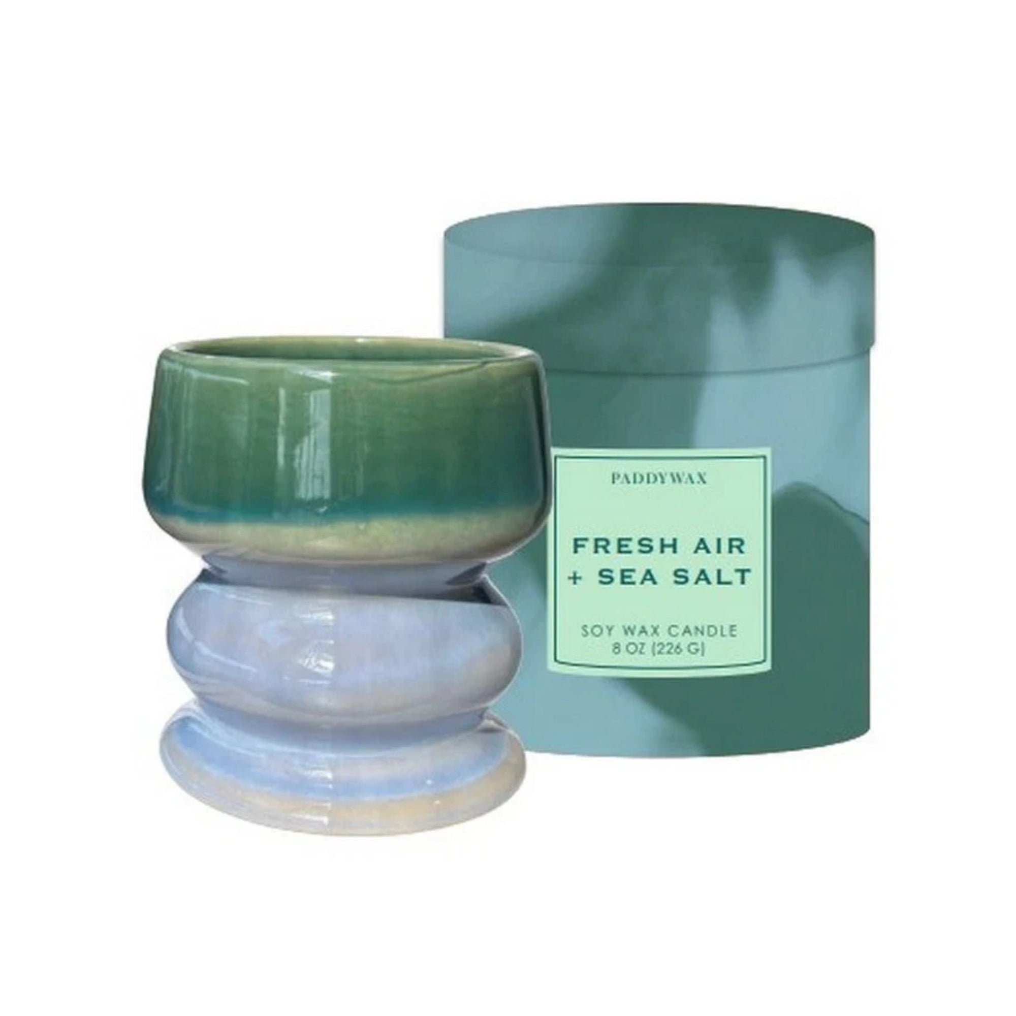 Melt Ombre Reactive Dyed Ceramic Candle - Fresh Air &amp; Sea Salt