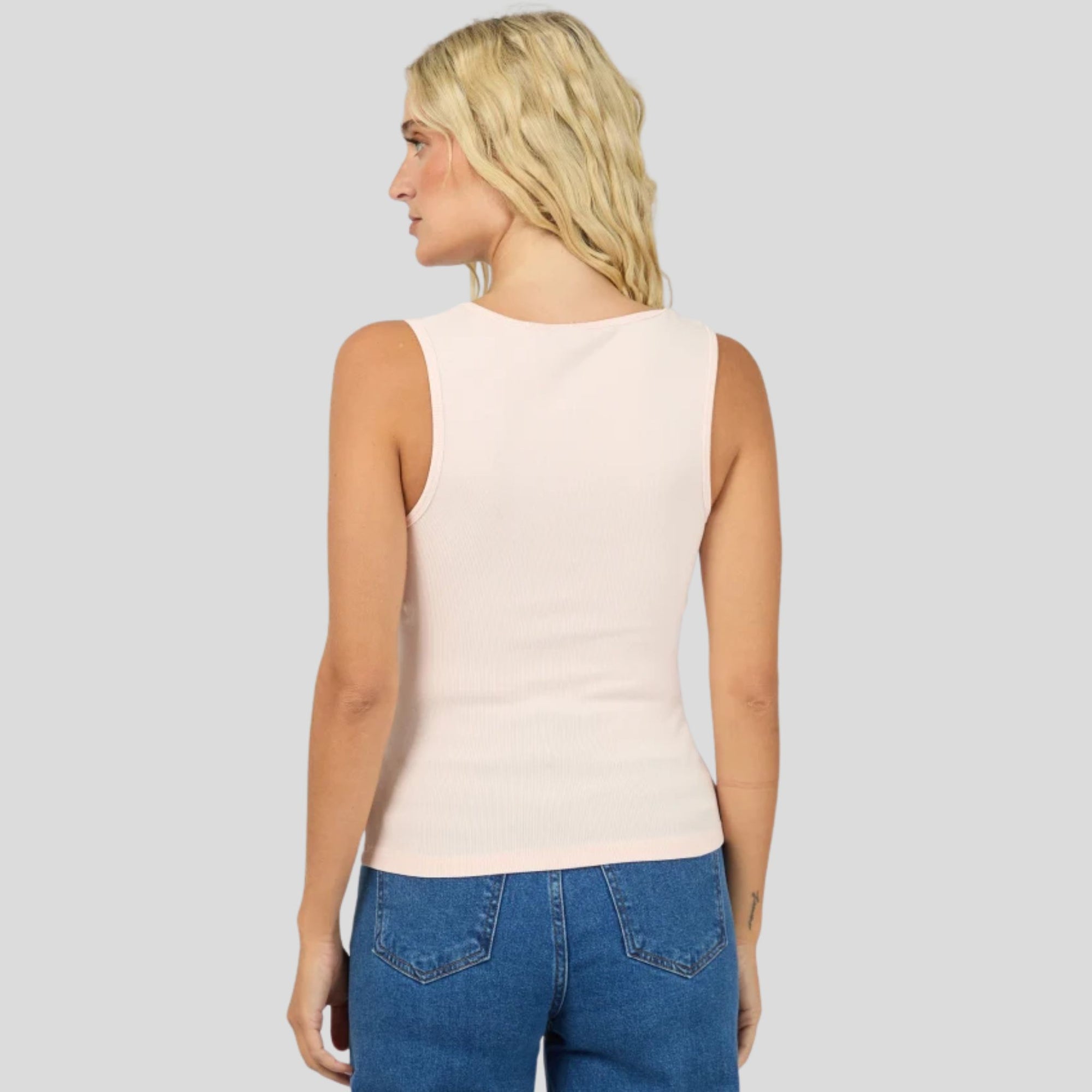 Washed Rib Scoop Neck Tank