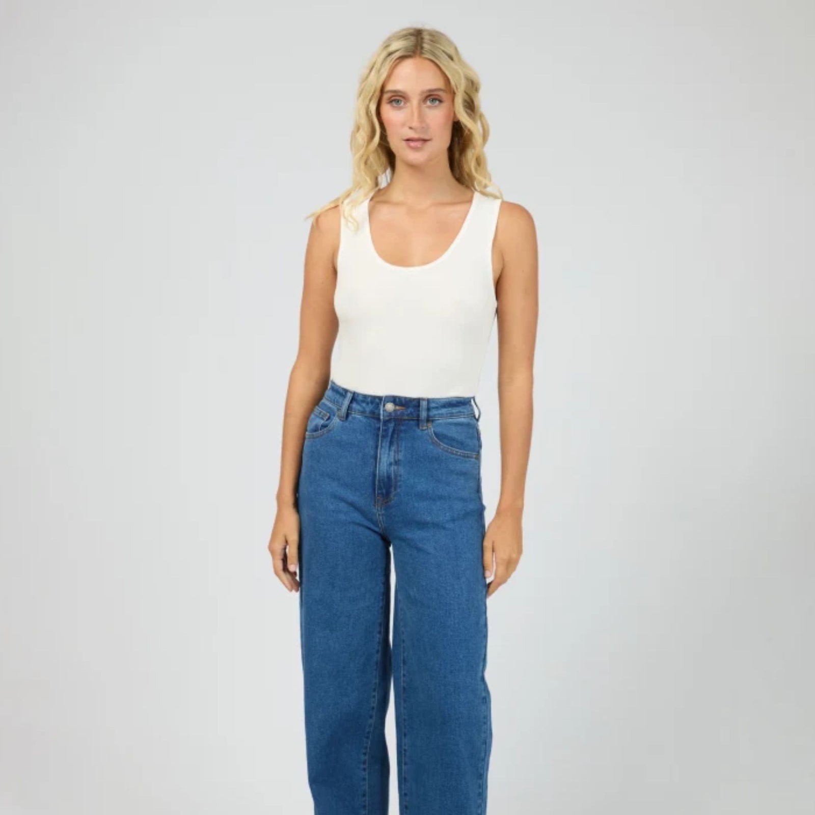 Washed Rib Scoop Neck Tank - Oxley and Moss