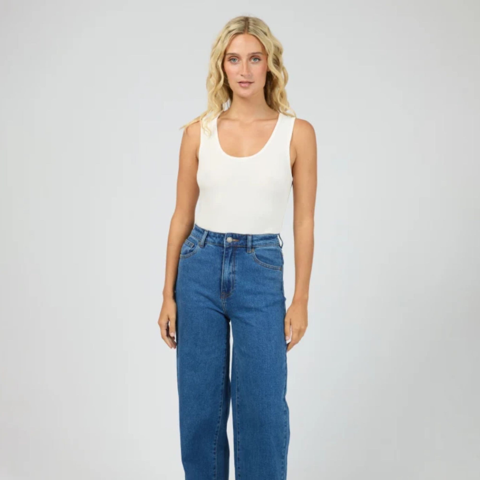Washed Rib Scoop Neck Tank