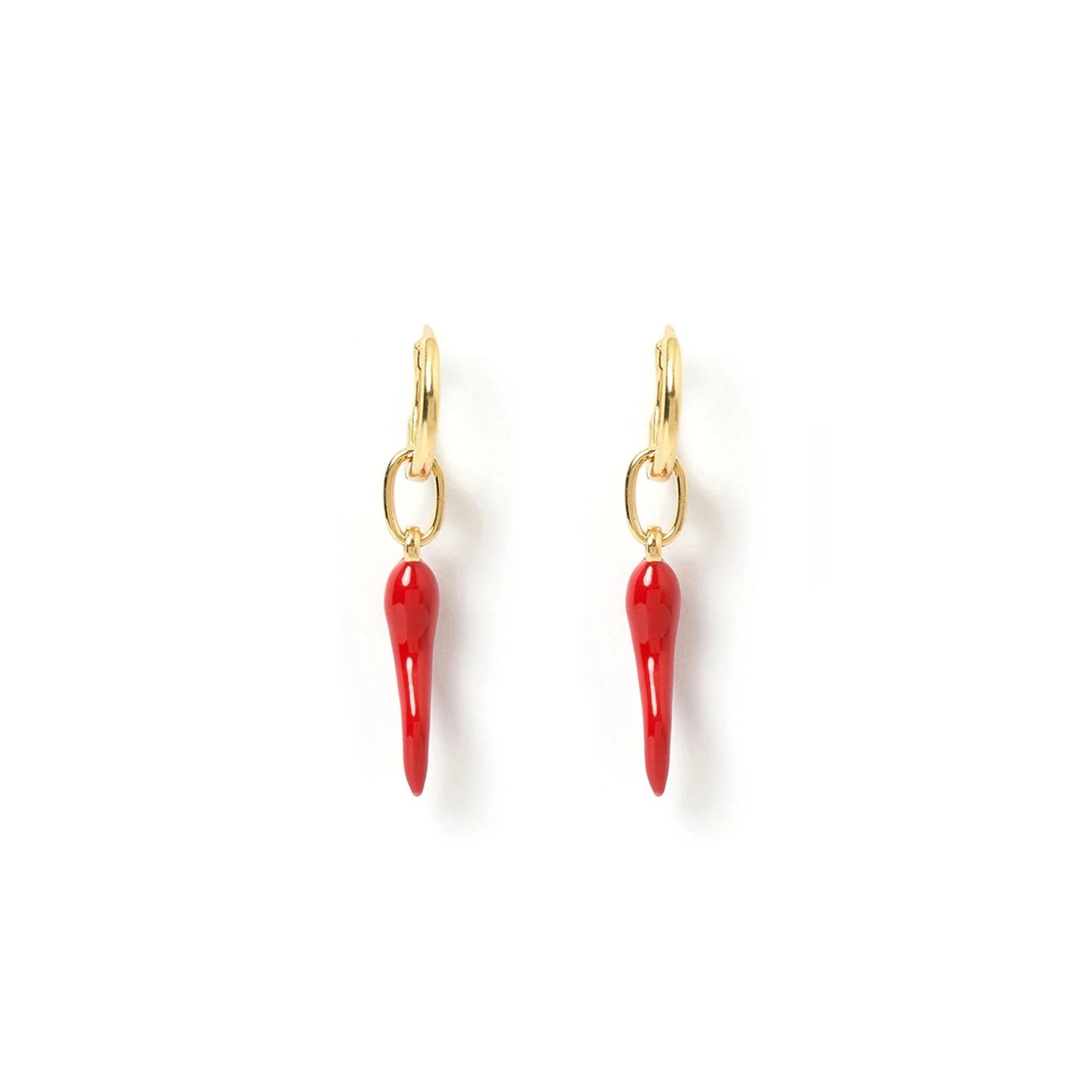 Cornicello Red Charm Earrings
