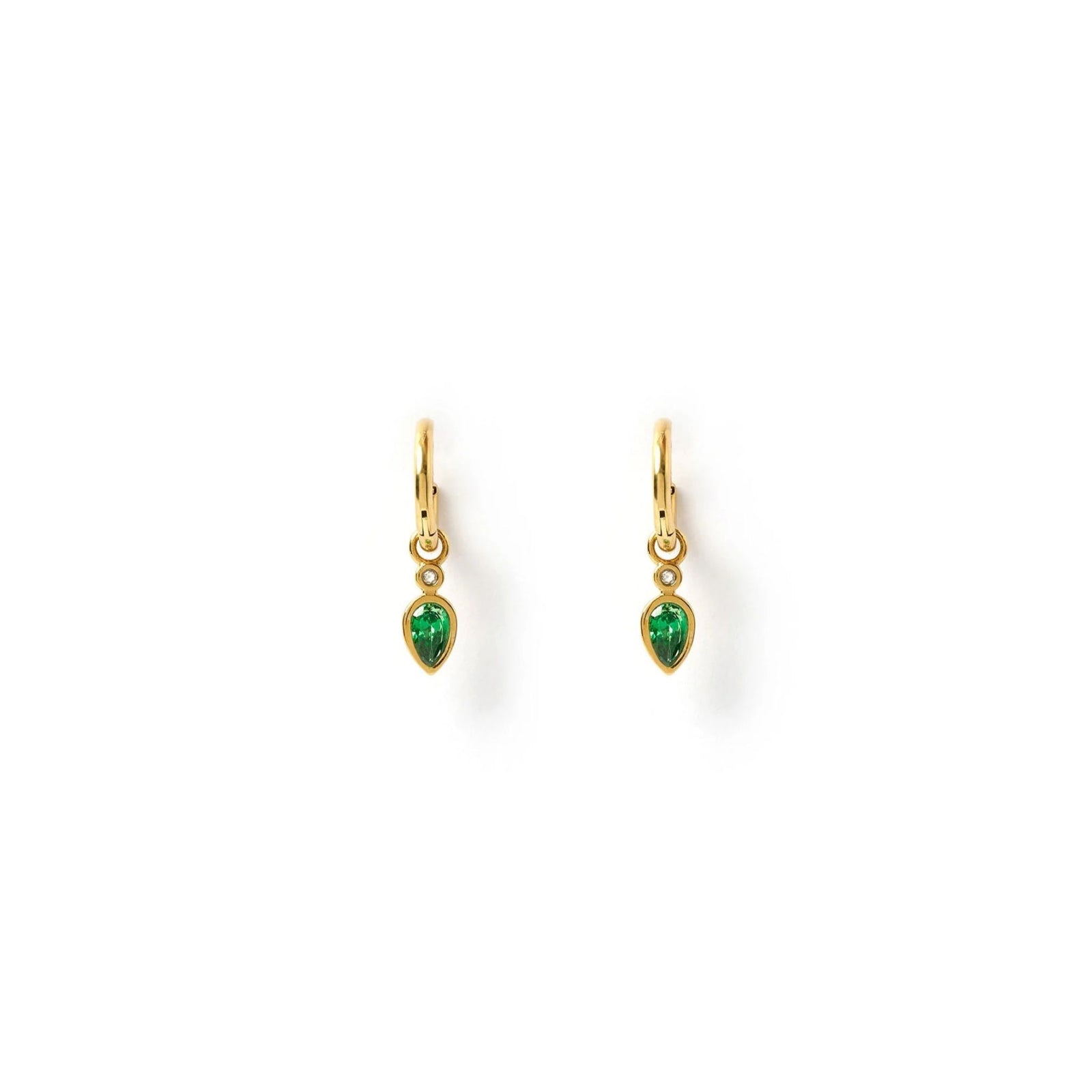 Daisy Gold Earrings Emerald