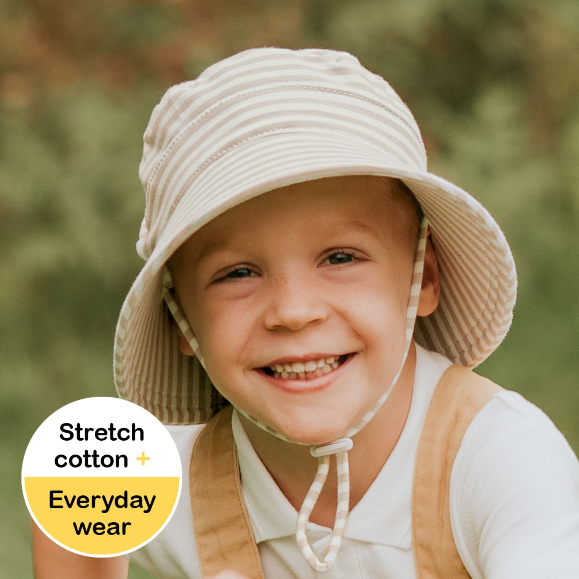 Kids Classic Bucket Sun Hat Natural Stripe