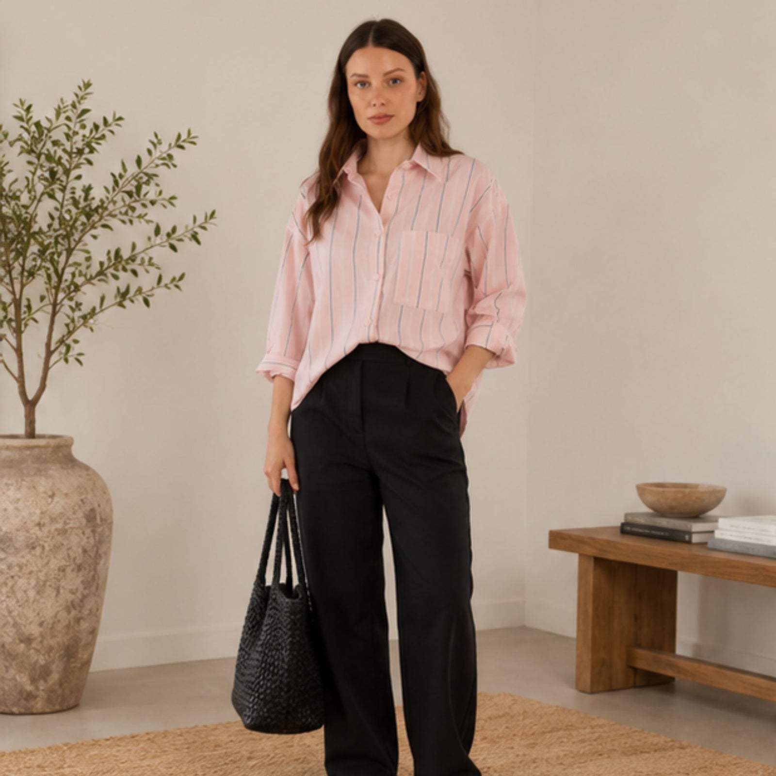 Erin Crop Shirt Pink