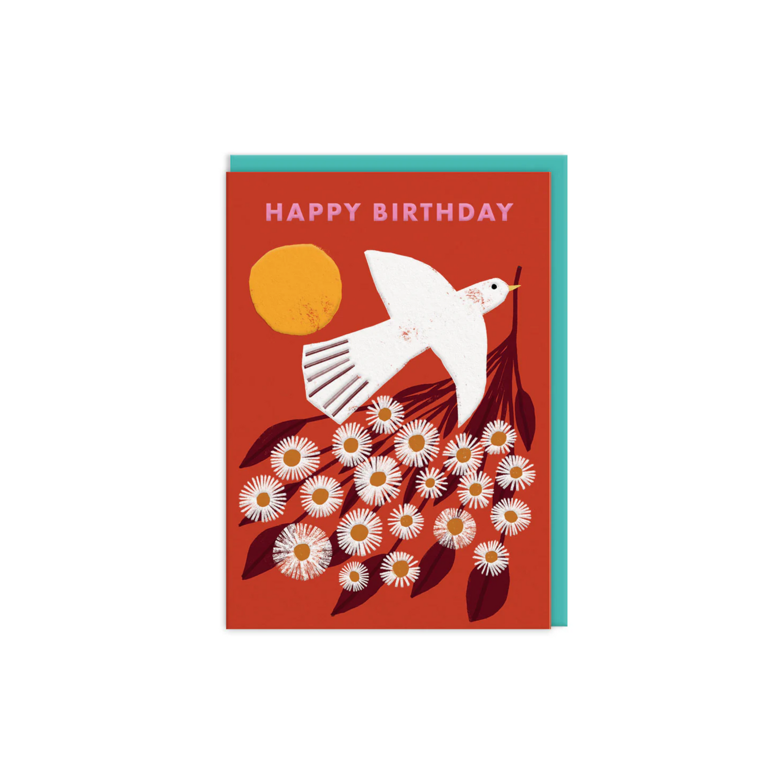 Bird and Flowers Birthday Card