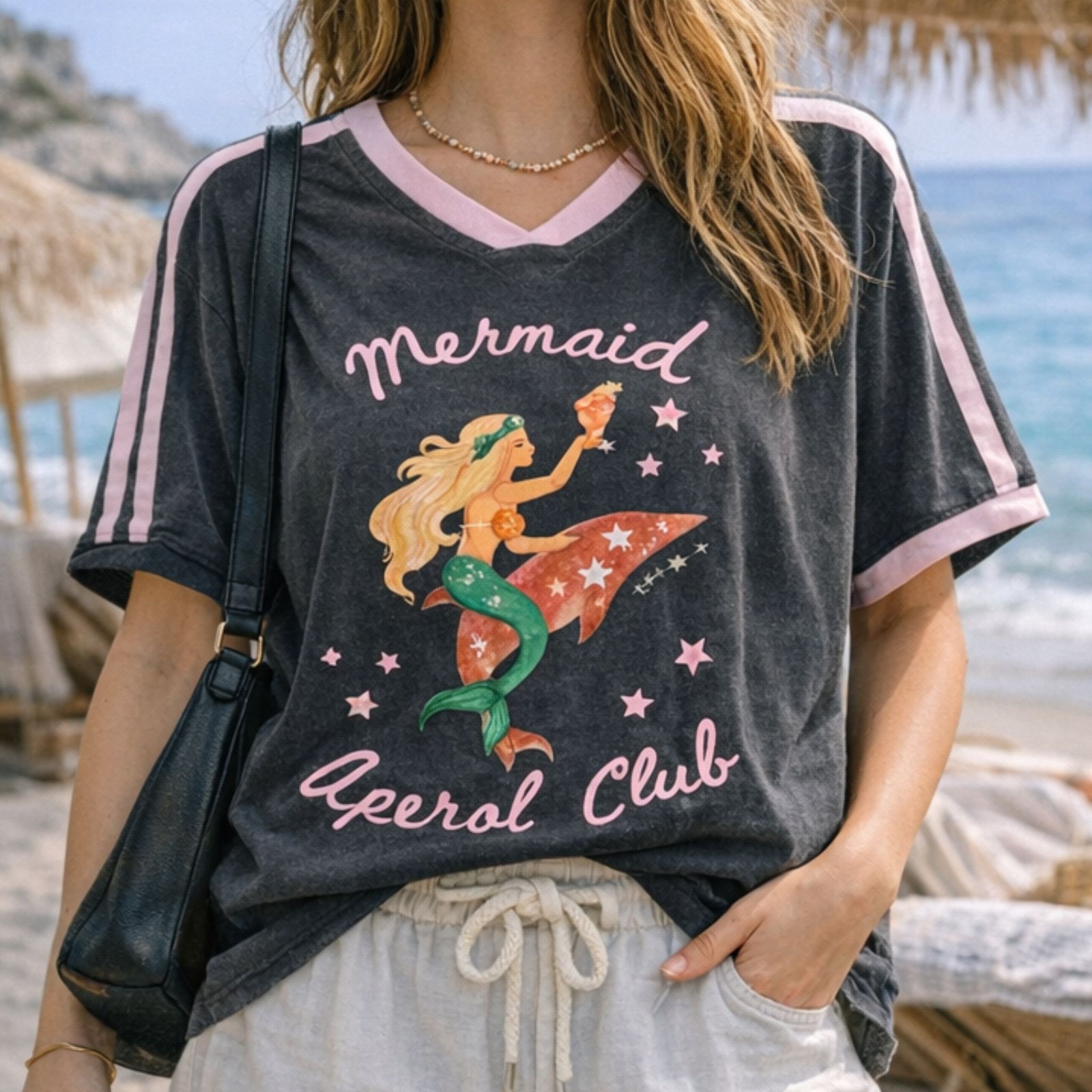 Black Mermaid Aperol Club T-Shirt - Oxley and Moss