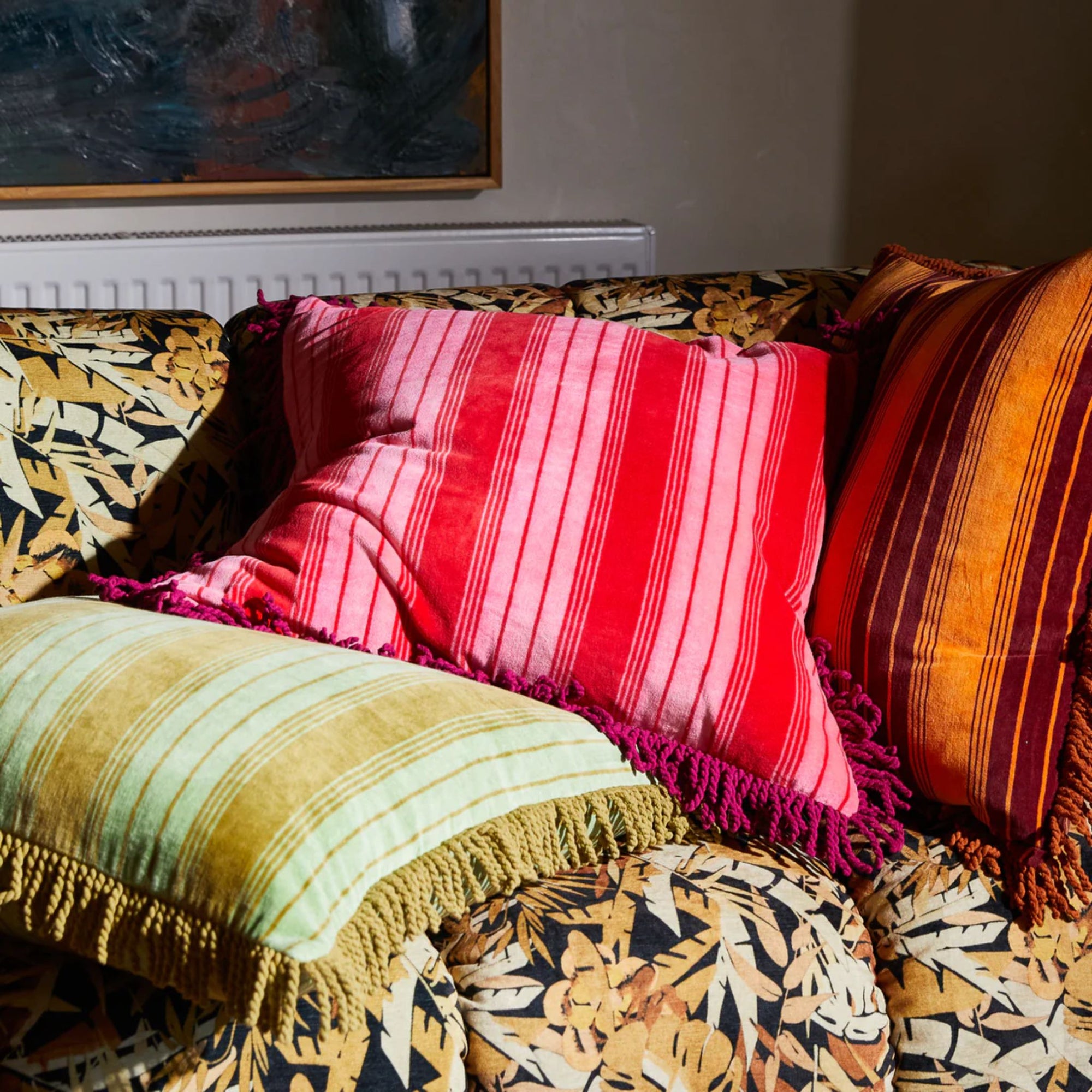 Brigitte Velvet Cushion - Cosmic Pink