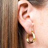 18k Gold Vermeil Pear Shape Hoop Earrings