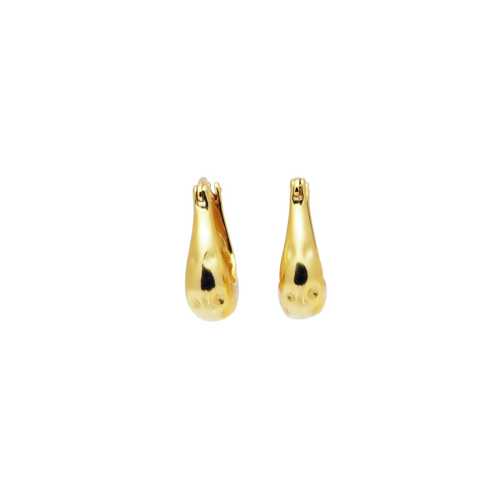 18k Gold Vermeil Hammered Chunky Hoop Earrings