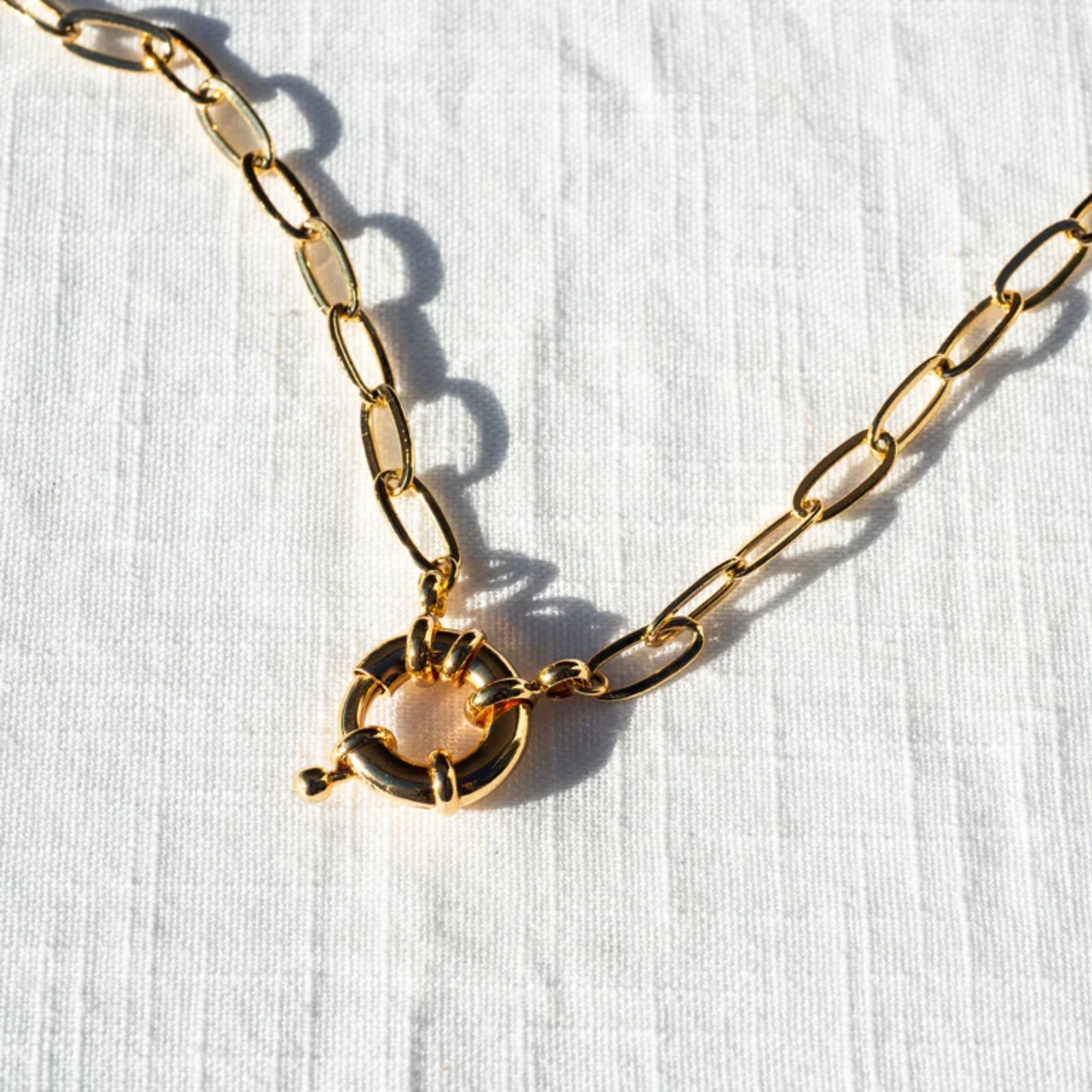 Nautical Clasp Paperclip Chain Necklace