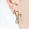 18k Gold Vermeil Rainbow CZ Huggie Hoop Earrings