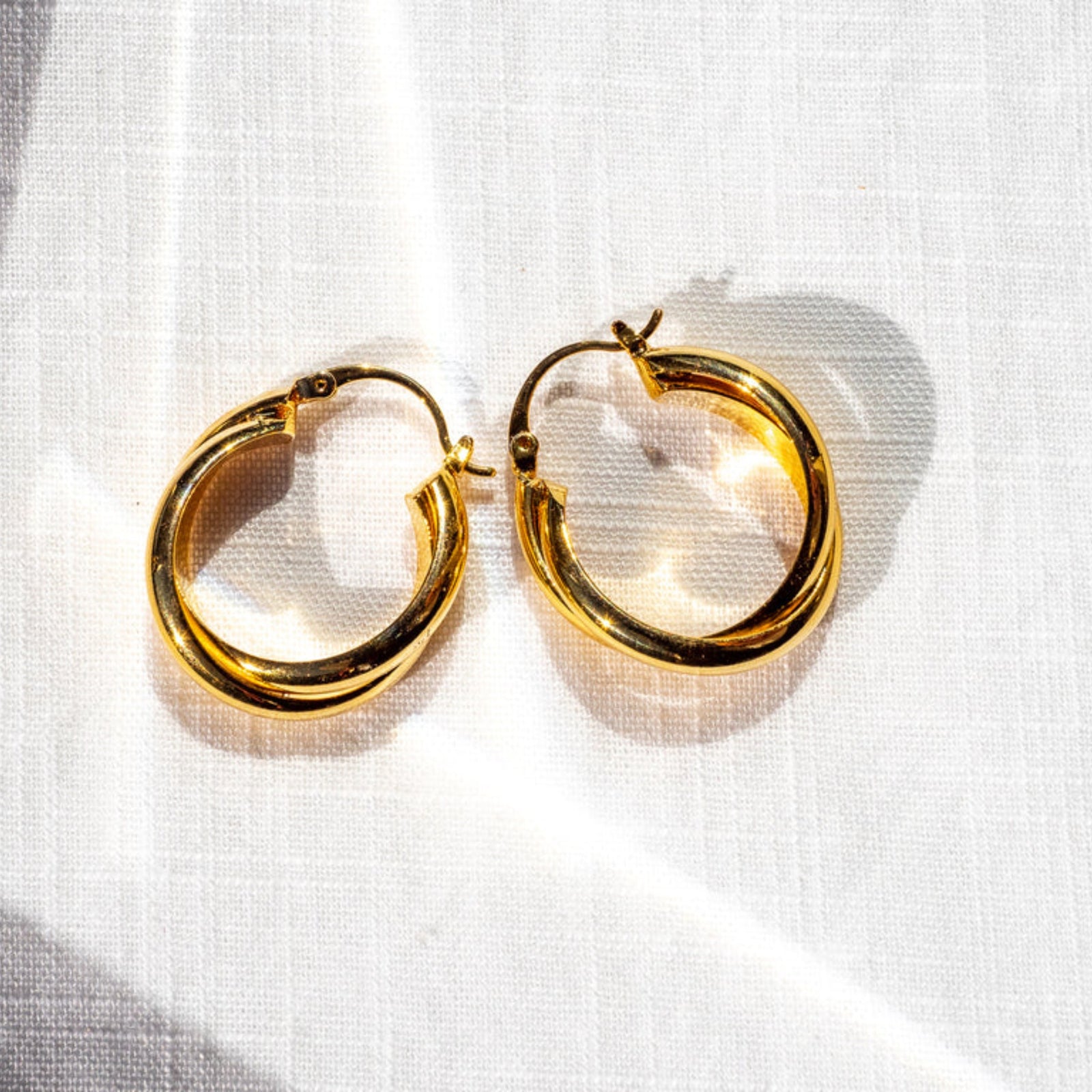 18K Gold Vermeil Twisted Hoop Earrings