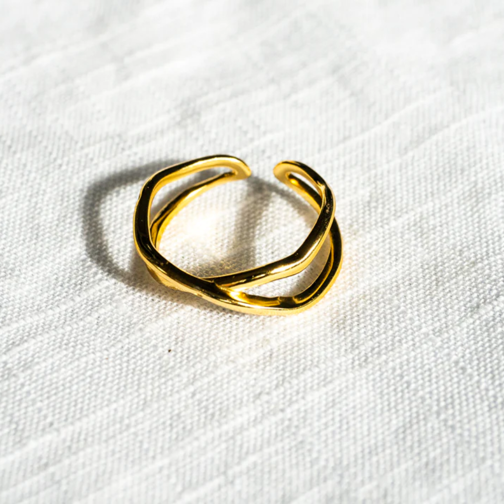 18K Gold Vermeil Cross Wrapped Ring