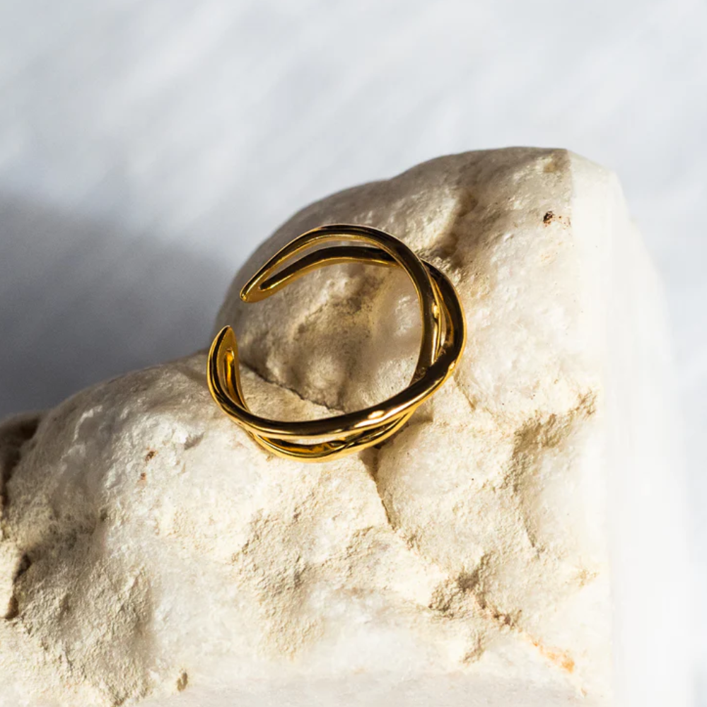 18K Gold Vermeil Cross Wrapped Ring