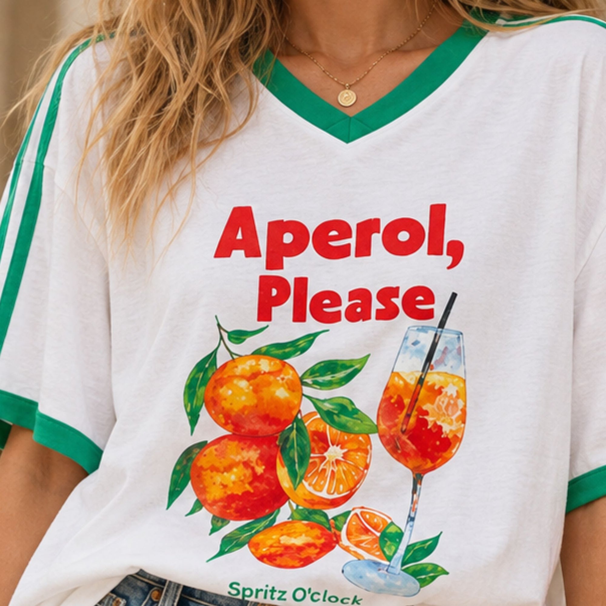 White Aperol Please Tee