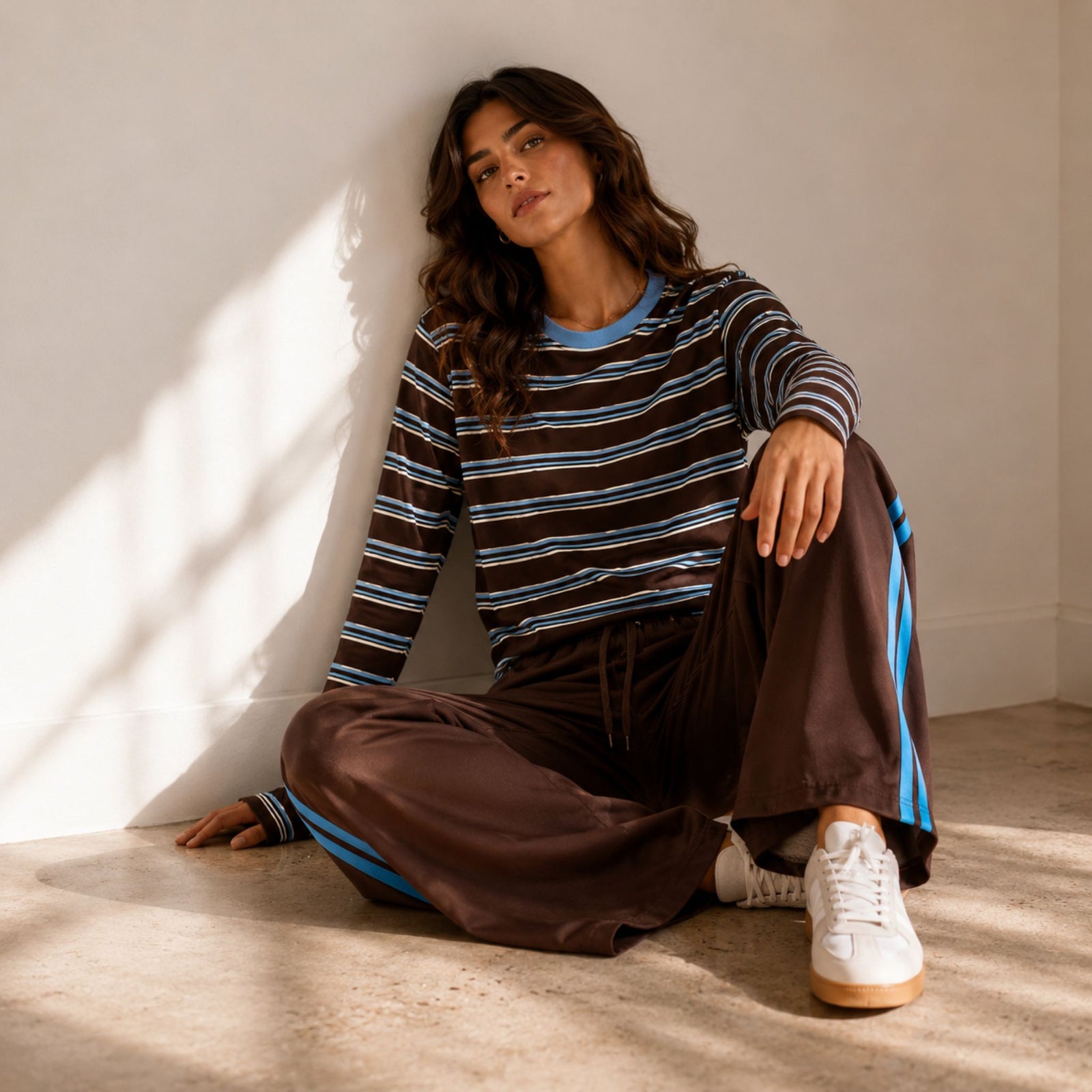 Blue Stripe Jersey Set