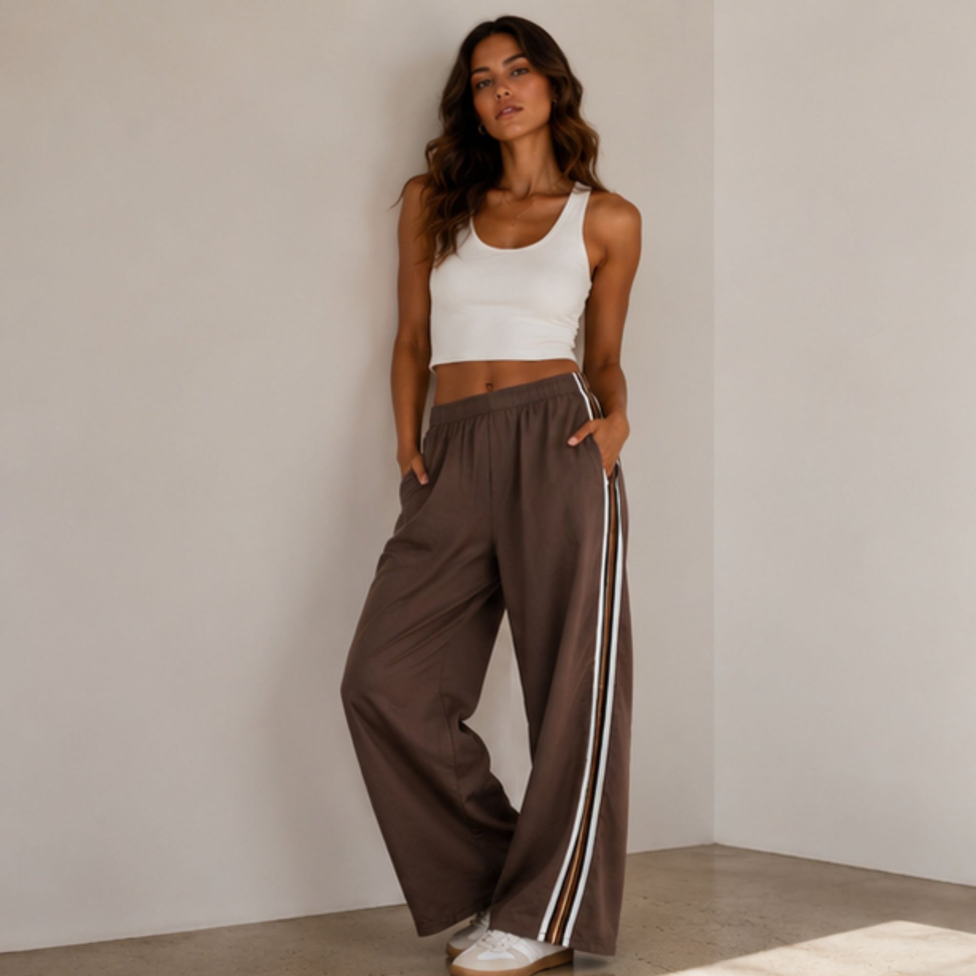 Choc Pant Brown Stripe
