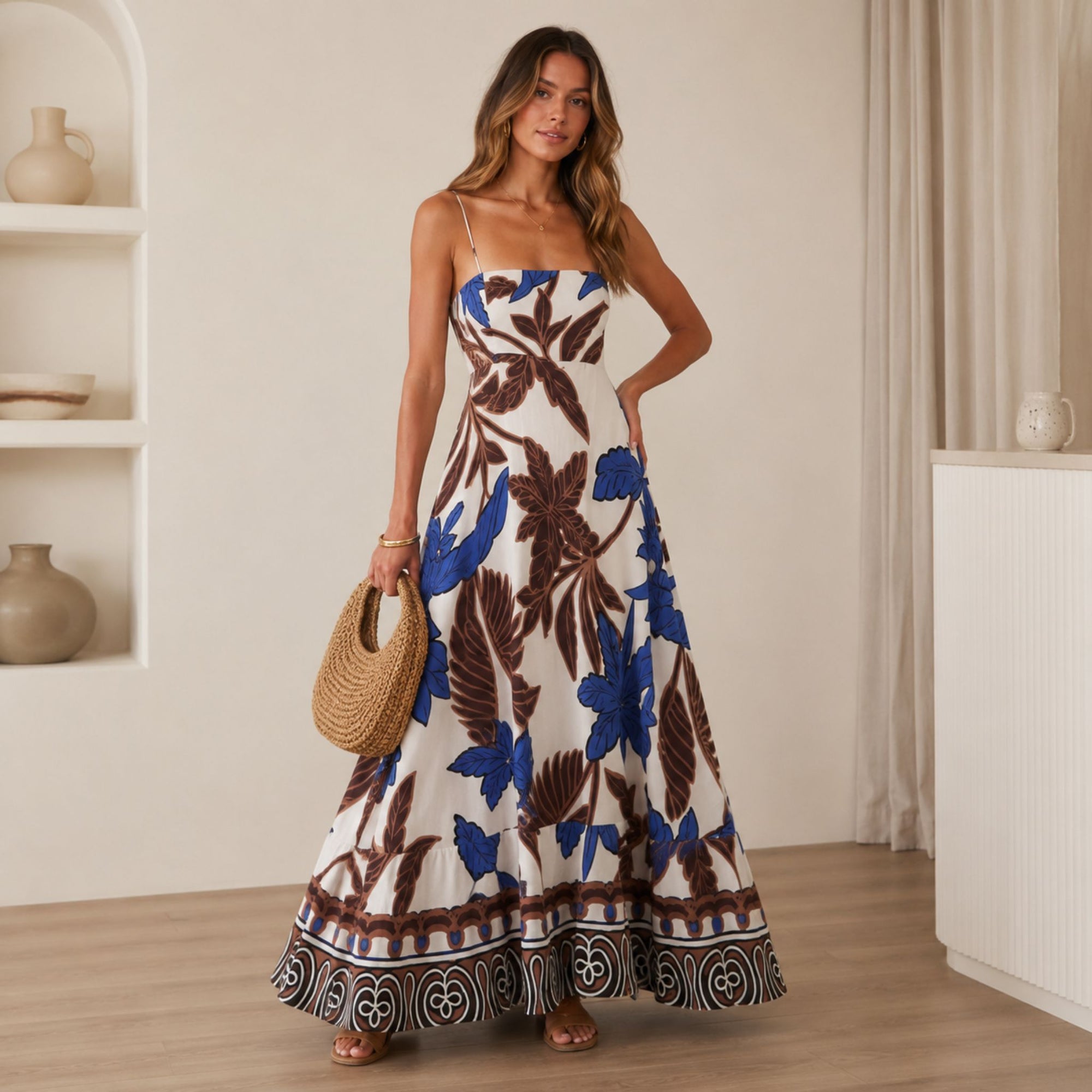 Choc Palm Maxi Dress