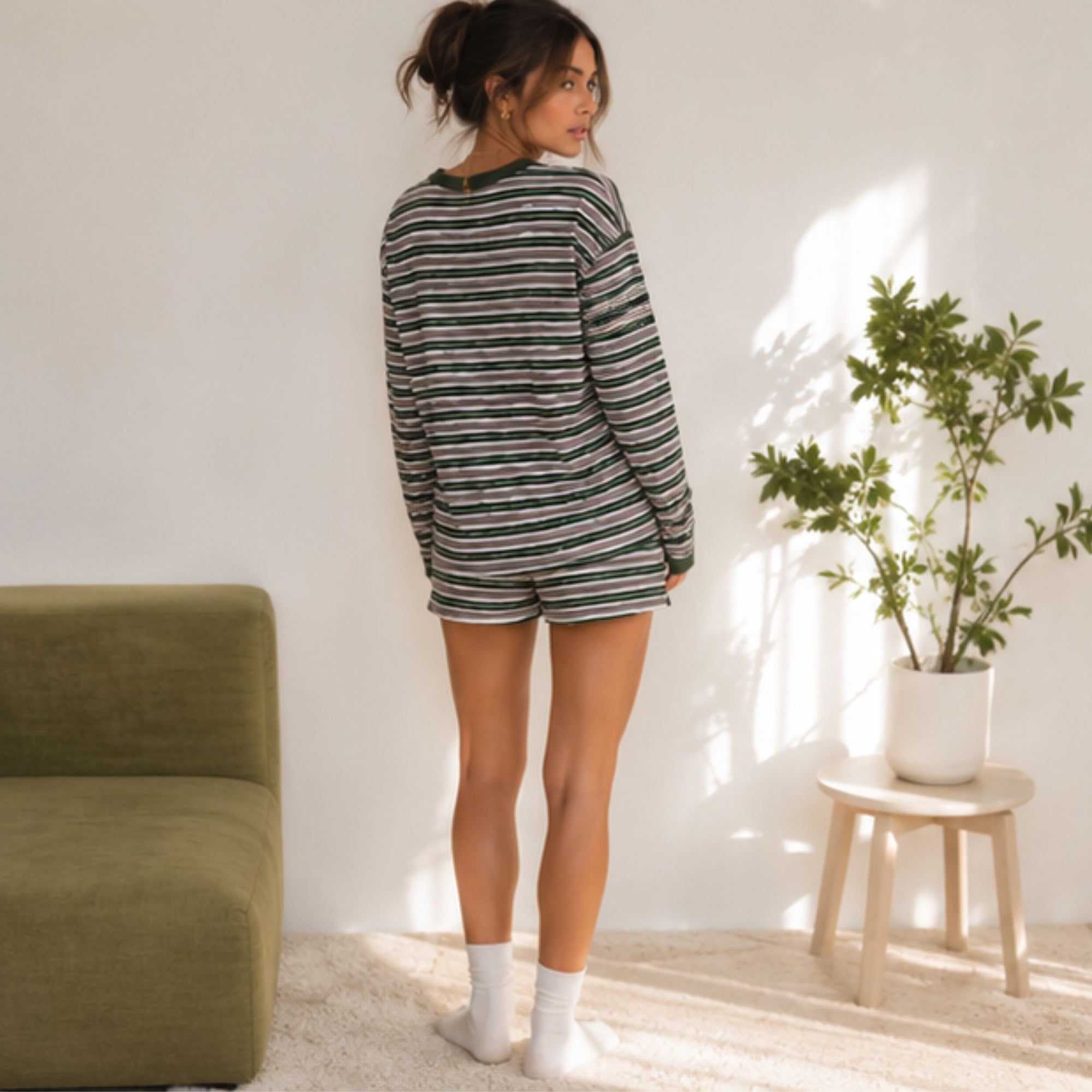 Khaki/Beige Long Sleeve Set