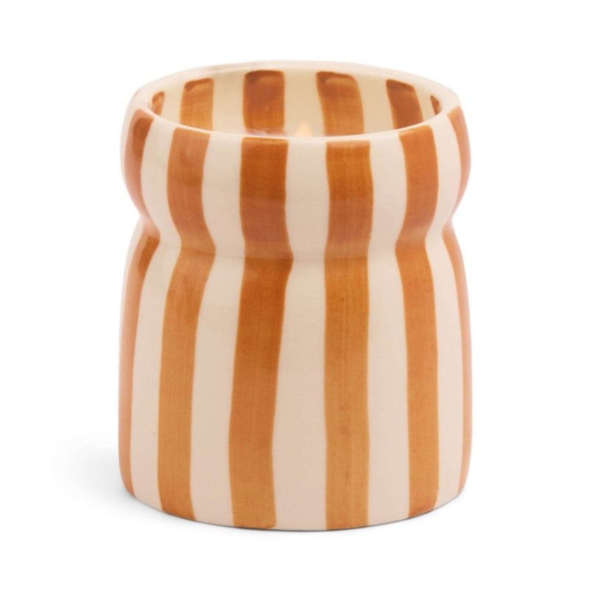 Cabana Rust Stripped Ceramic Candle