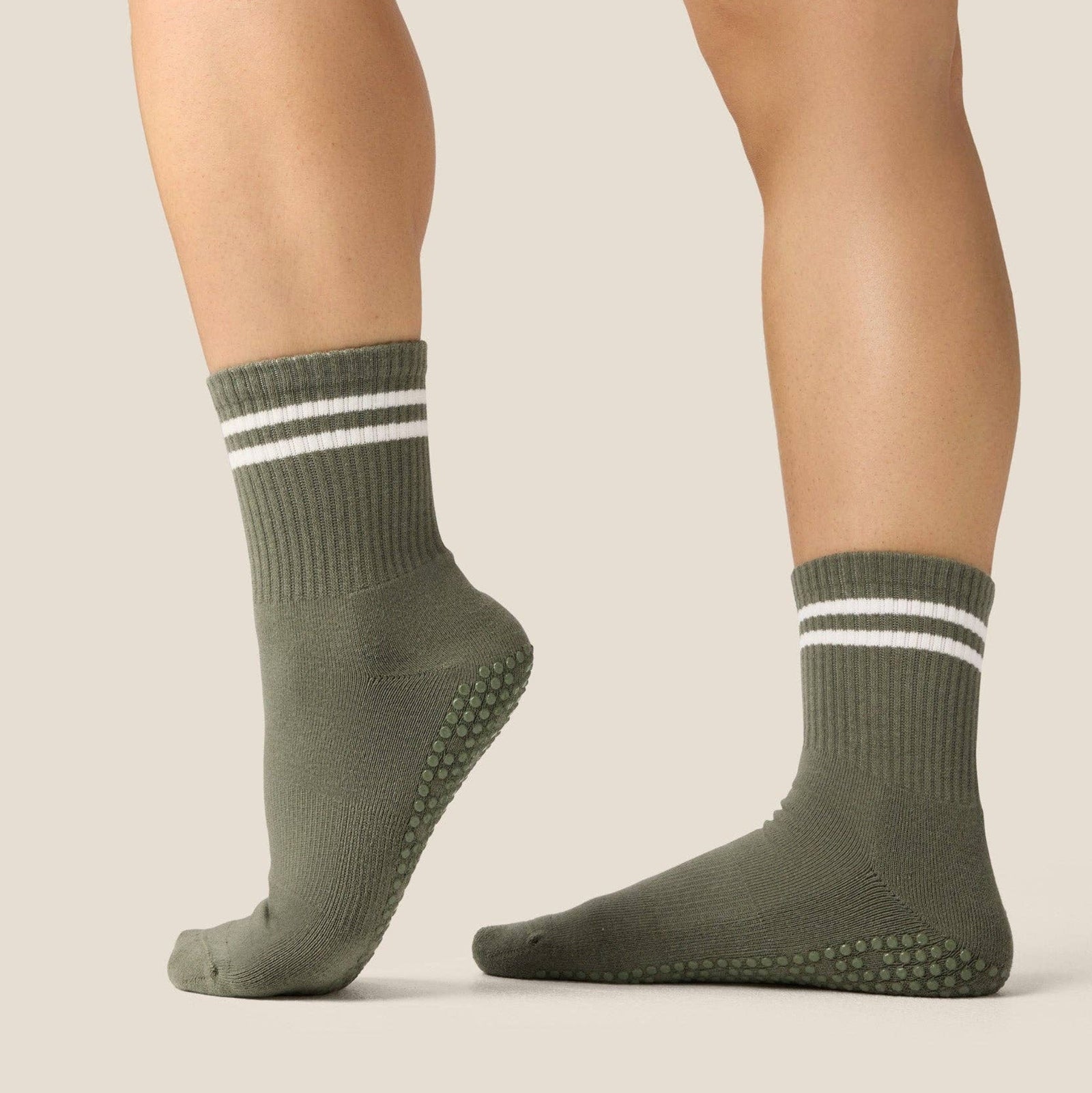 Crew Grip Socks Sporty Stripe Khaki