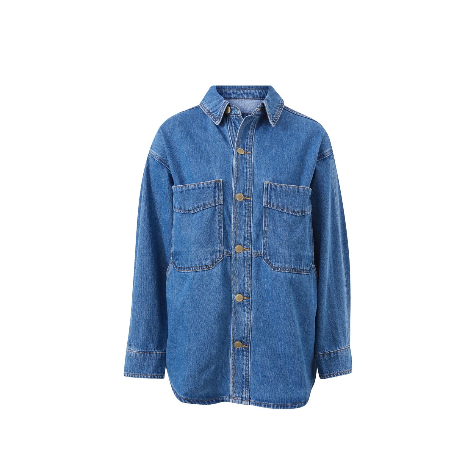 Bobbi Side Pocket Denim Shacket Vintage Blue