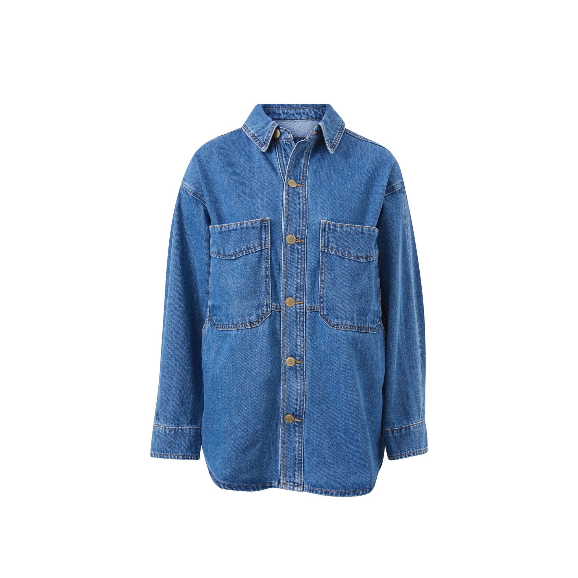 Bobbi Side Pocket Denim Shacket Vintage Blue
