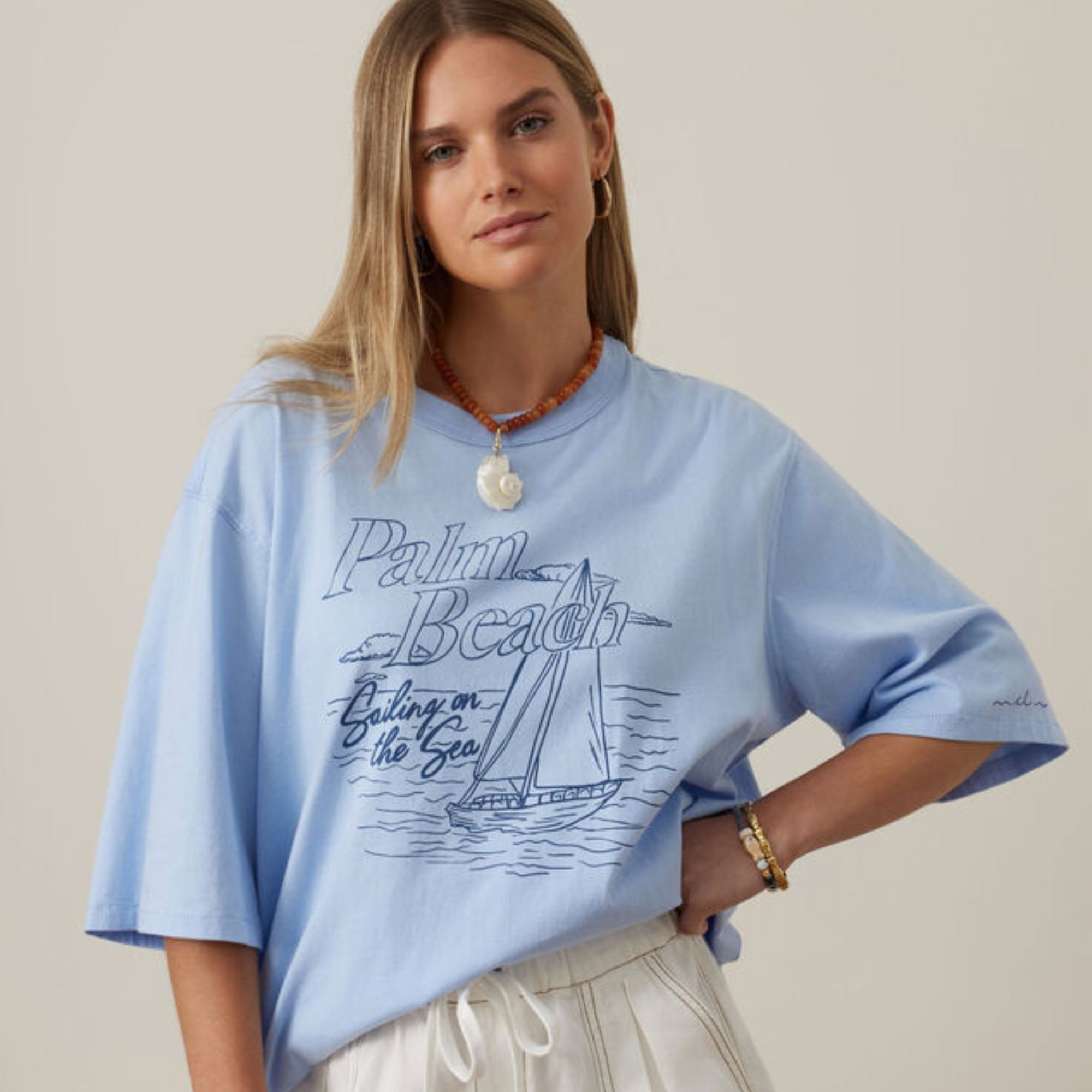 Liv Oversized Tee Palm Beach - Oxley and Moss