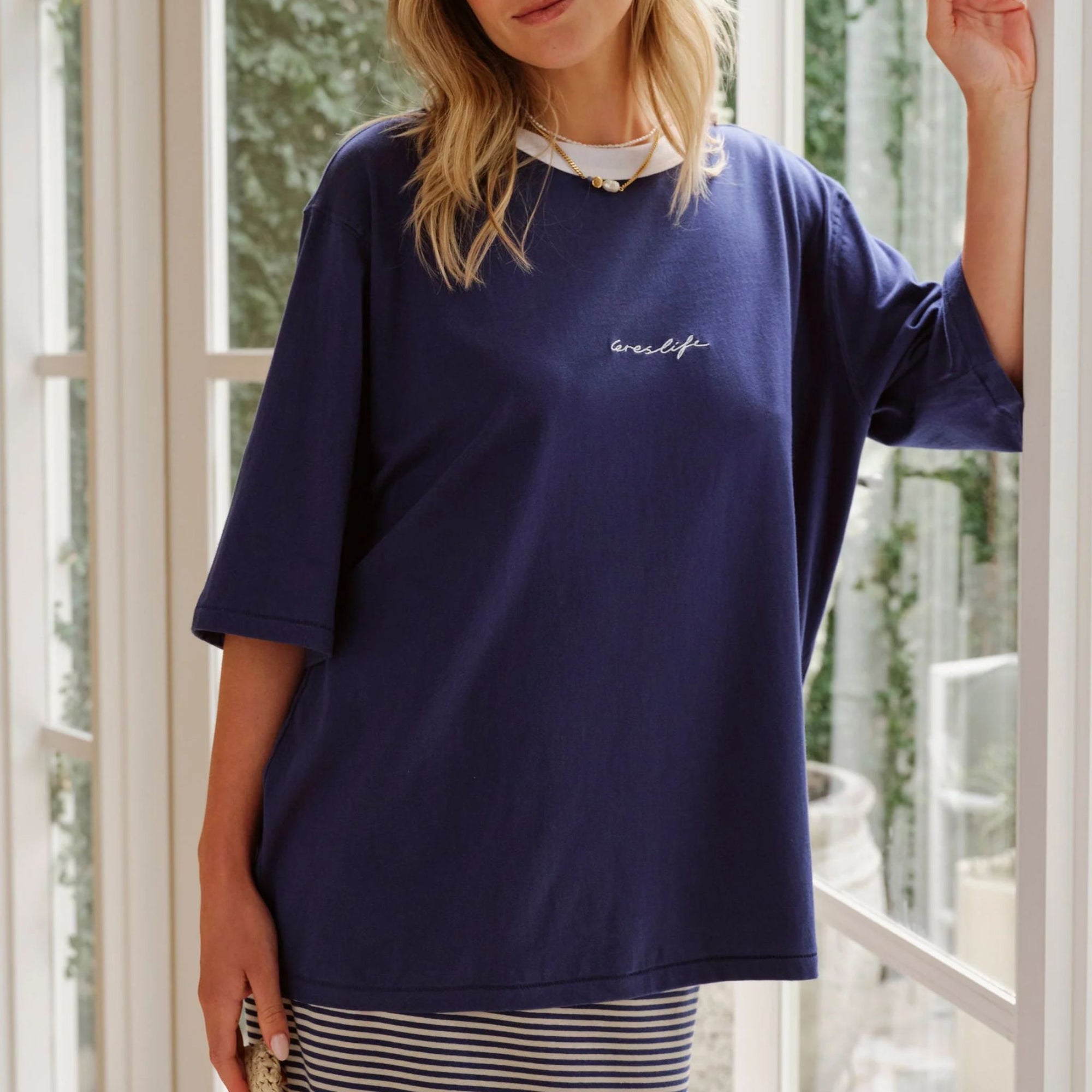 Luna Oversized Tee Prussian Blue
