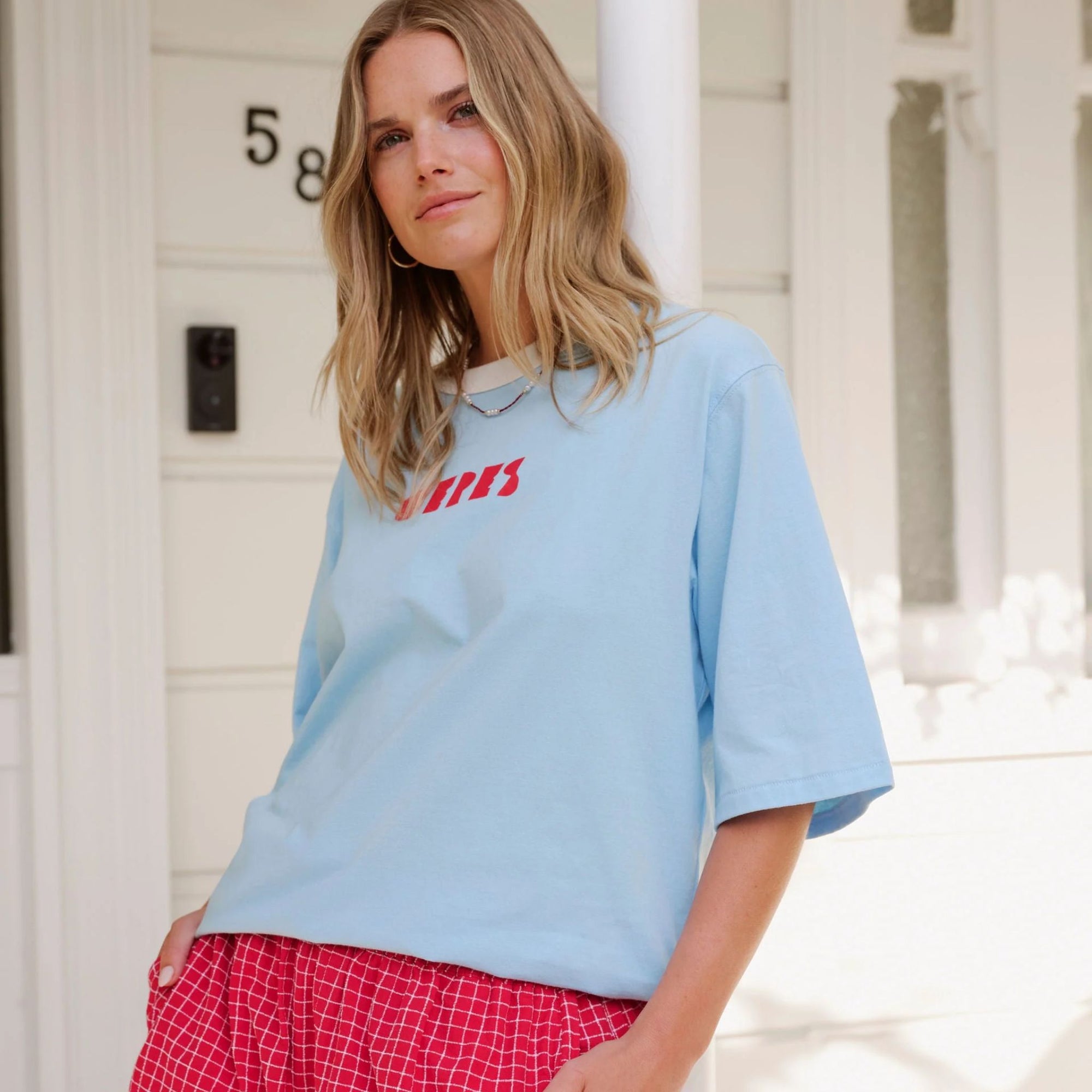 Luna Oversized Tee Fresh Blue