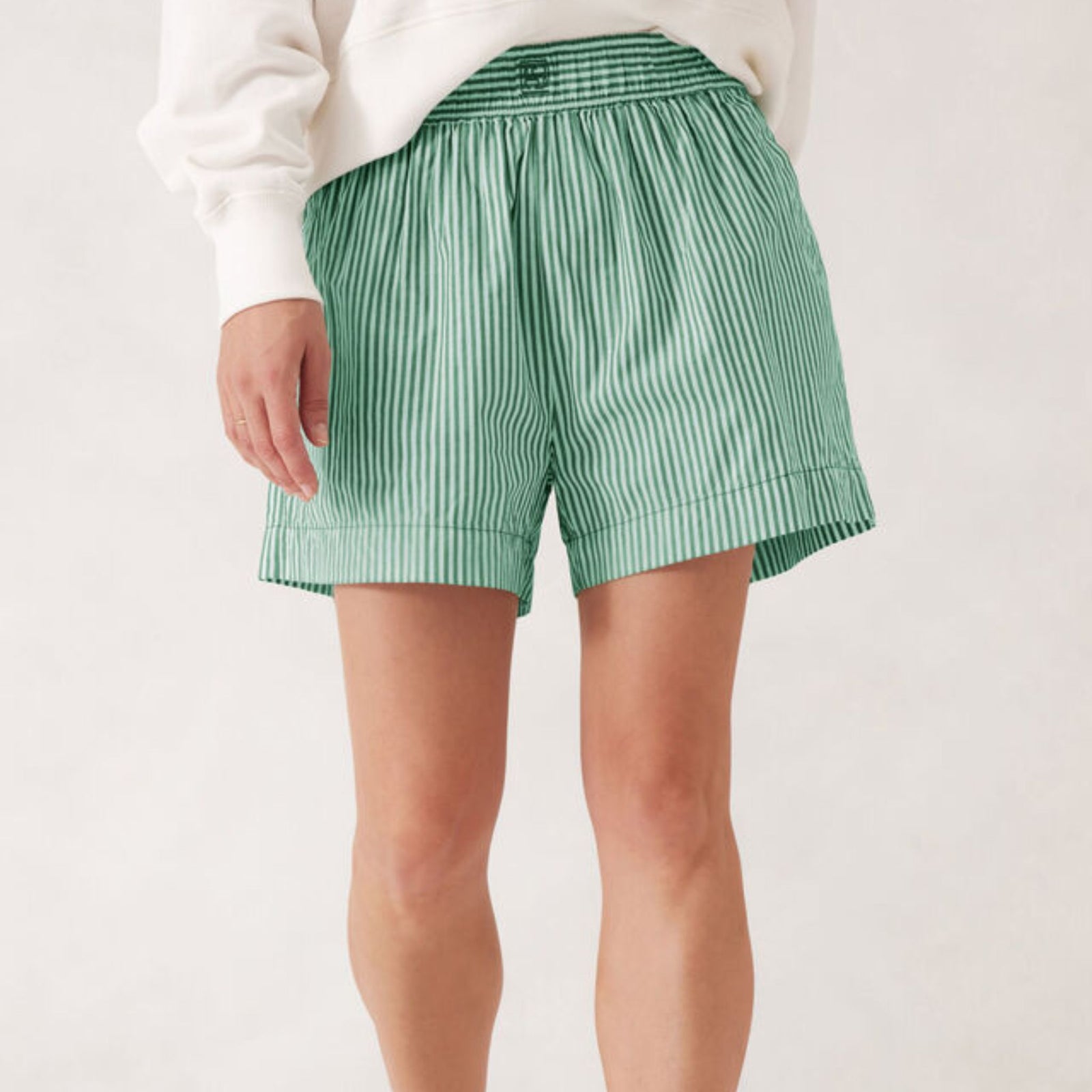 Mila Short Kelly Green White Stripe