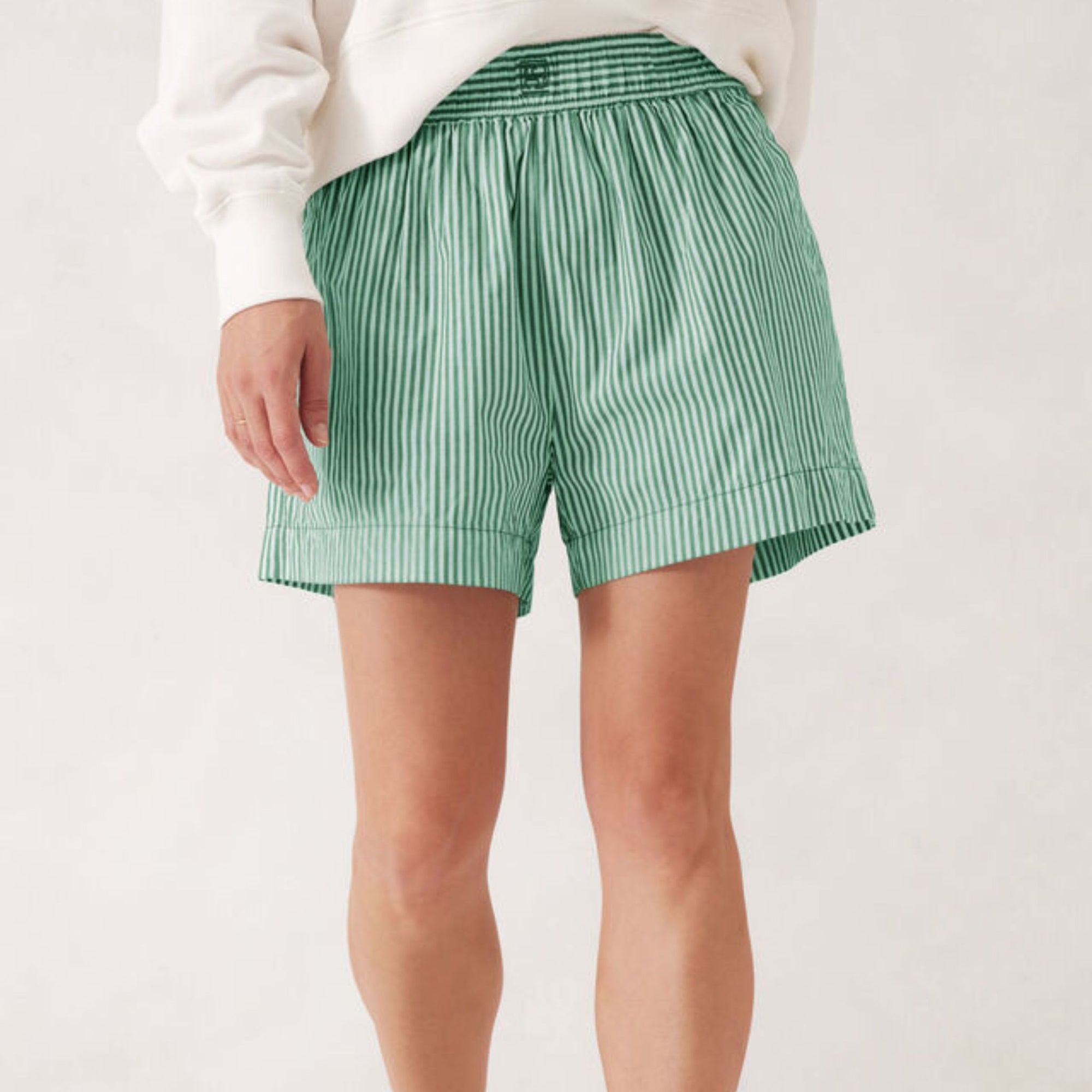 Mila Short Kelly Green White Stripe