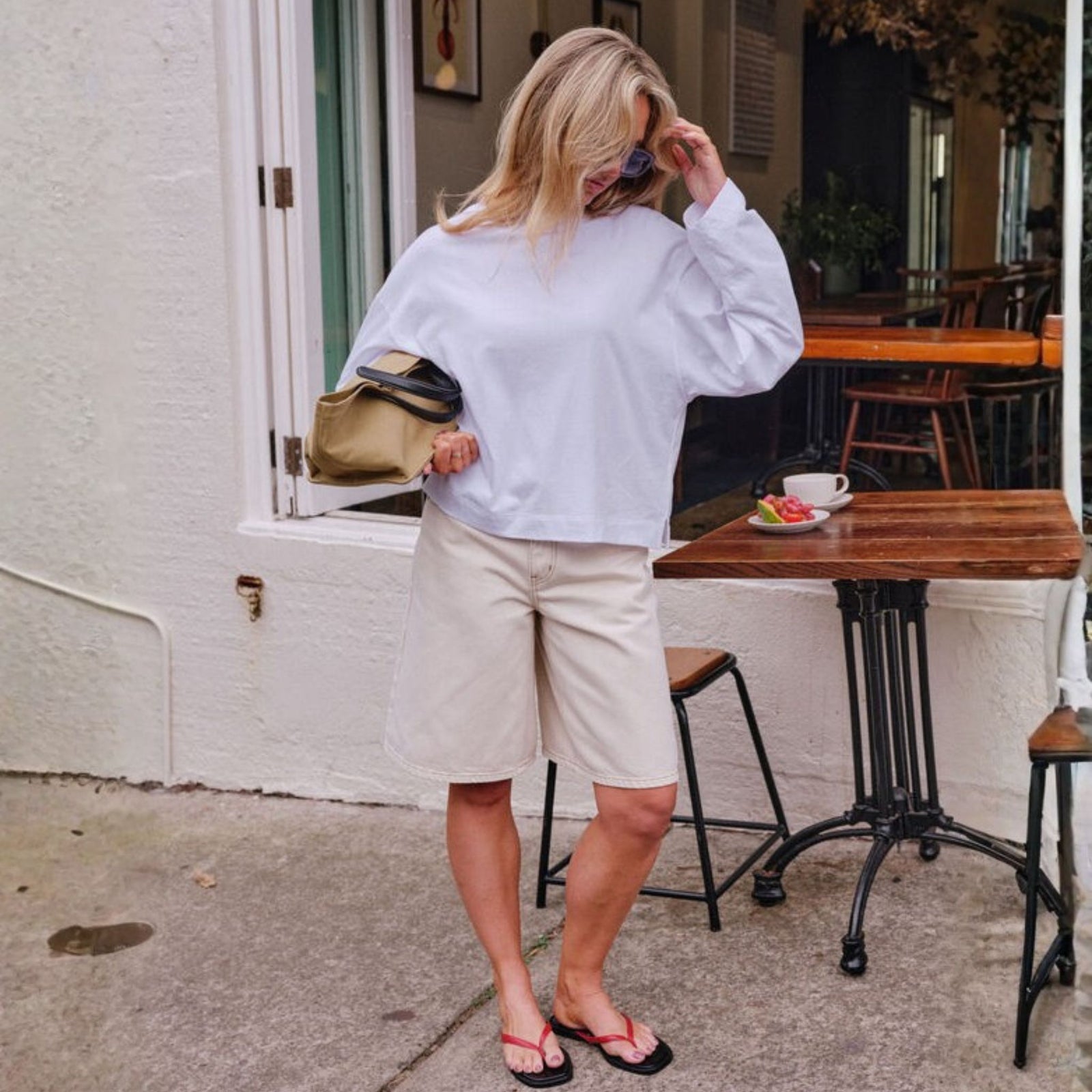 Olive Belted Denim Short