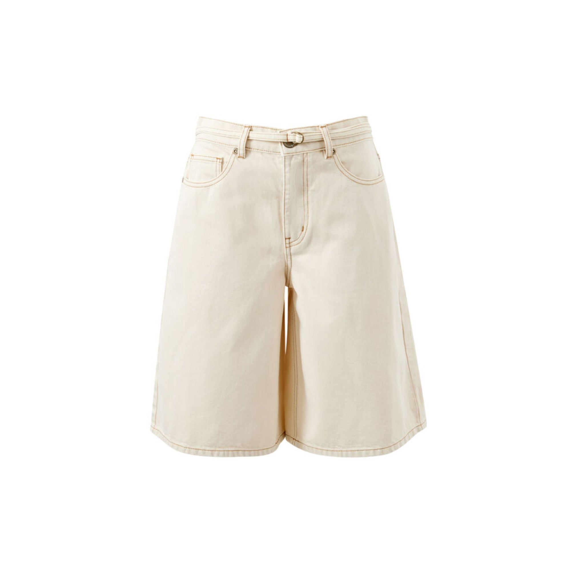 Olive Belted Denim Short