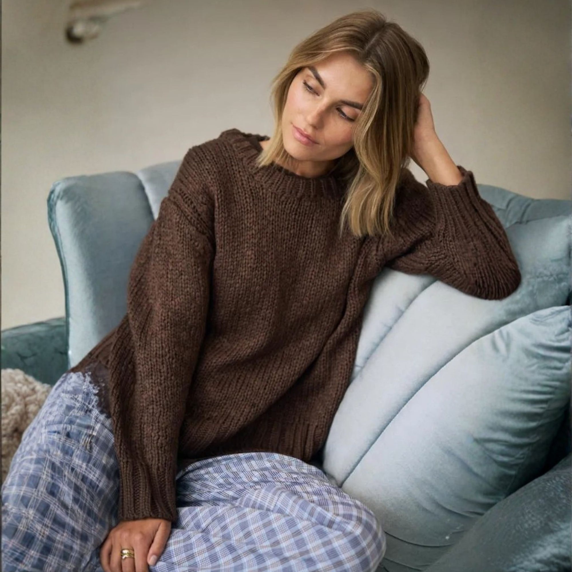 Sage Chunky Knit Crew