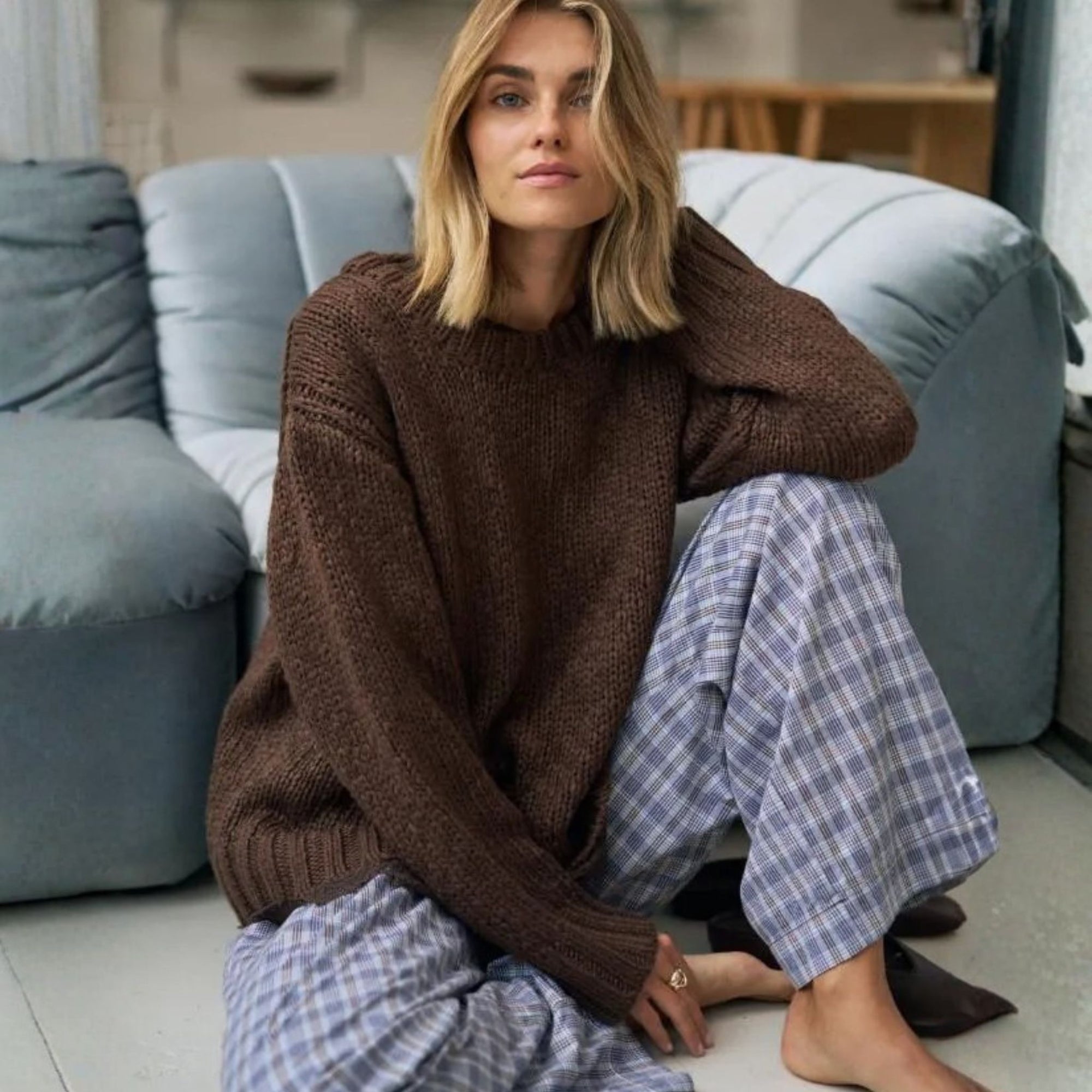Sage Chunky Knit Crew