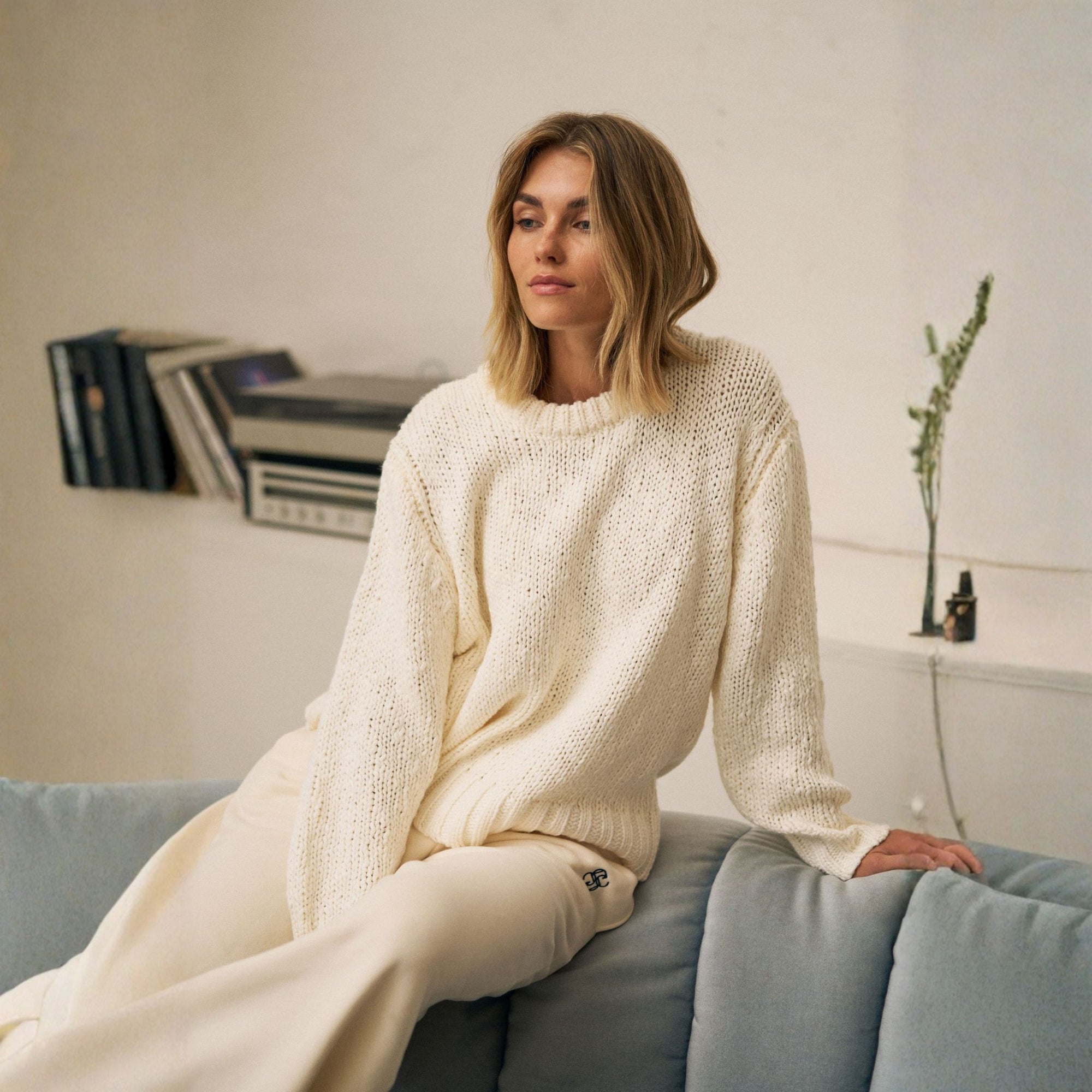 Sage Chunky Knit Crew