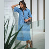 Short Sleeve Yoke Detail Midi Dress