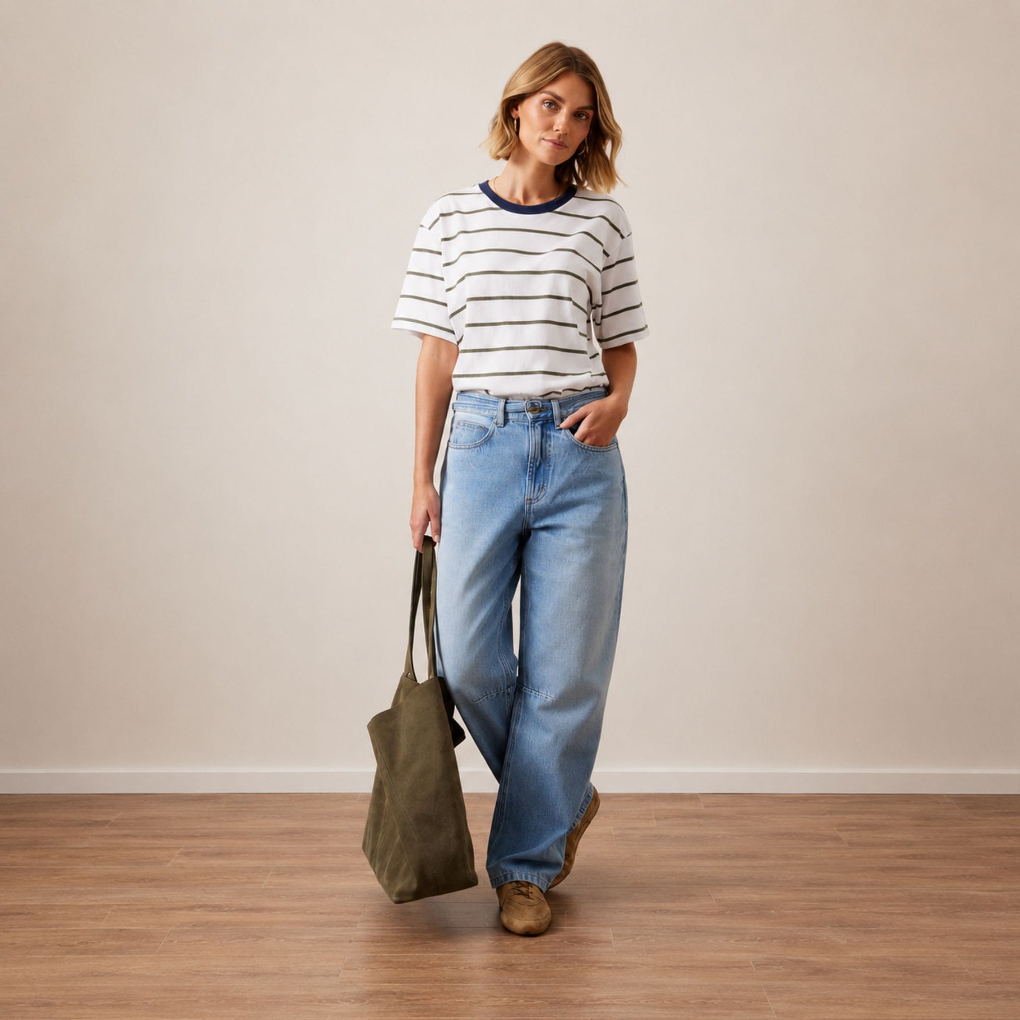 Stevie Slouchy Stripe Tee