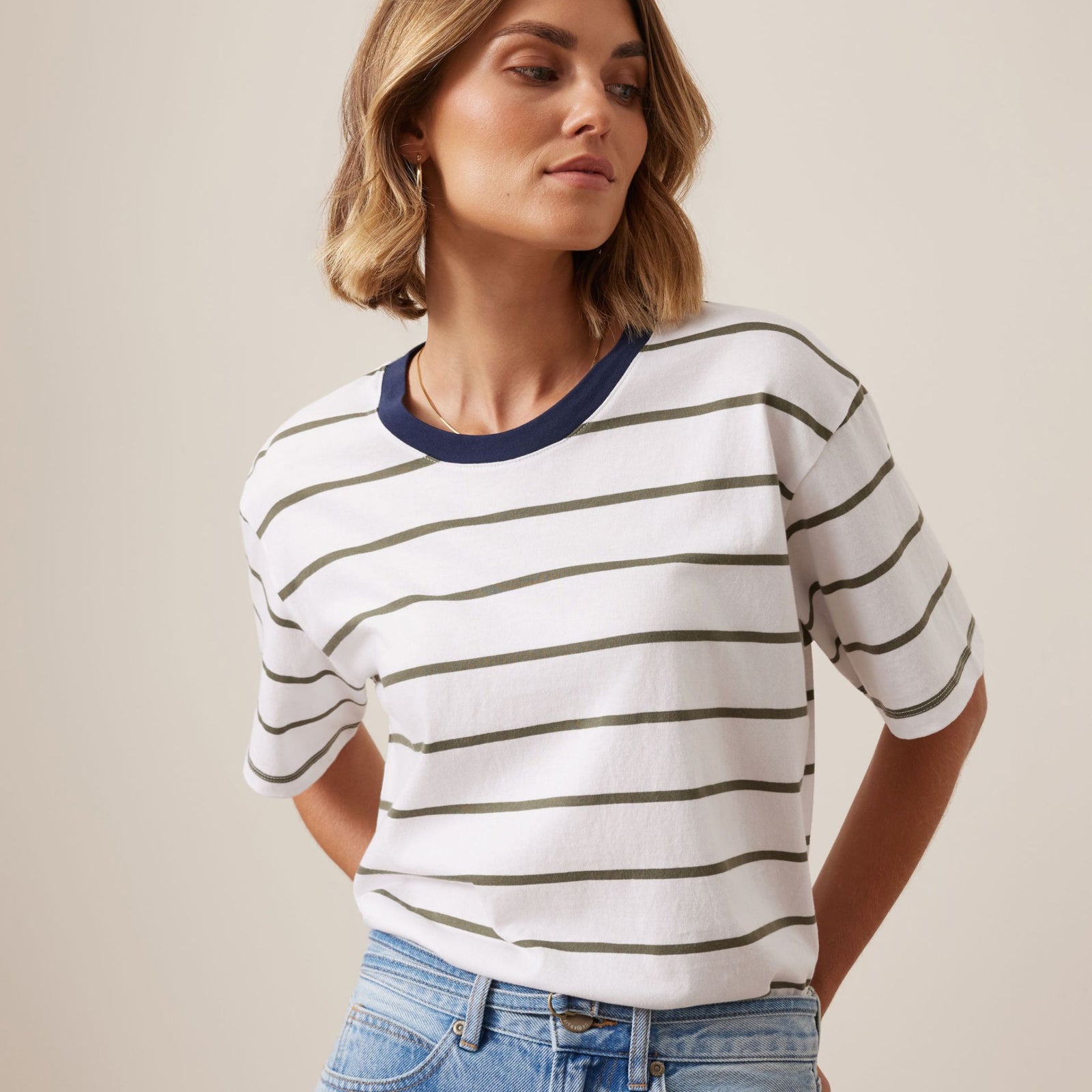 Stevie Slouchy Stripe Tee