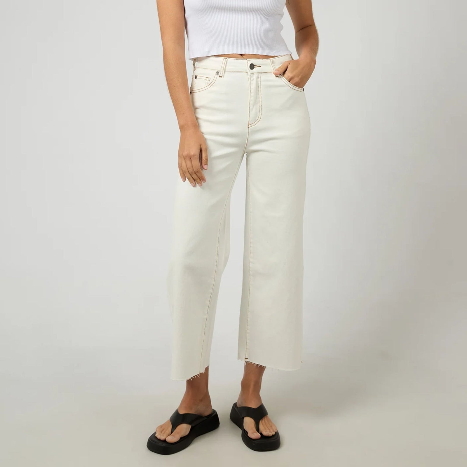 Charlie High Rise Wide Leg Jean Vintage White