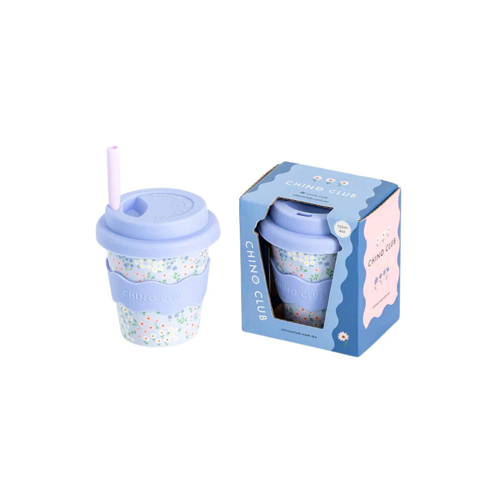 Blue Floral Babychino Cup 4oz