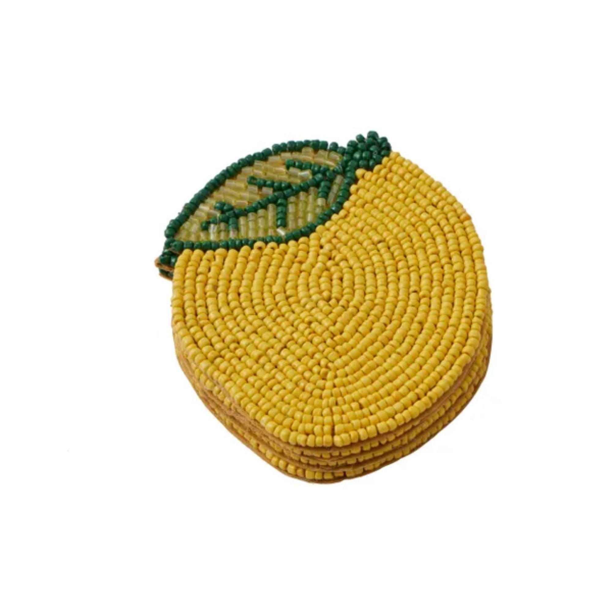 Citron Set of 4 Beaded Coaster Set