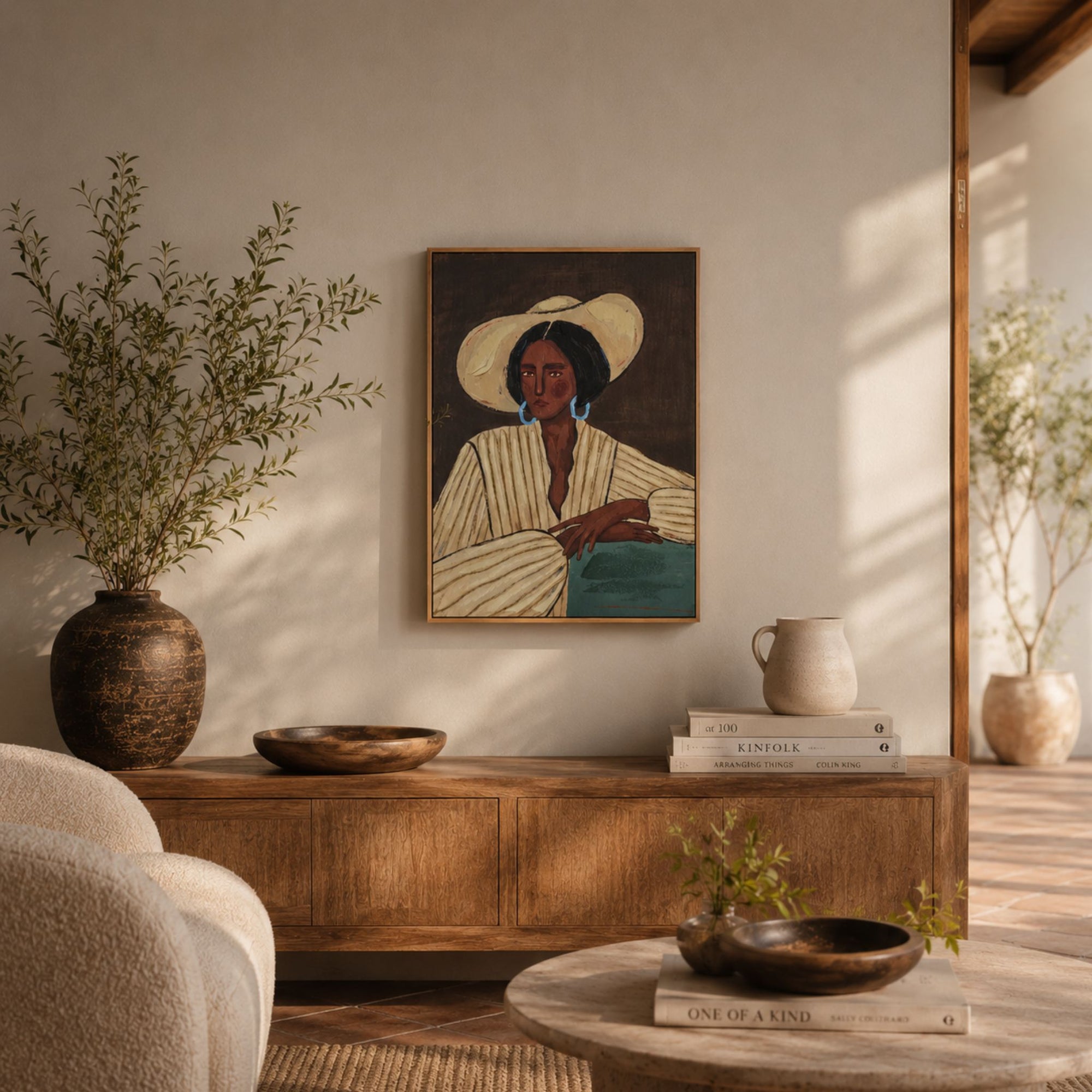 Leigh Natural Frame Oil Canvas
