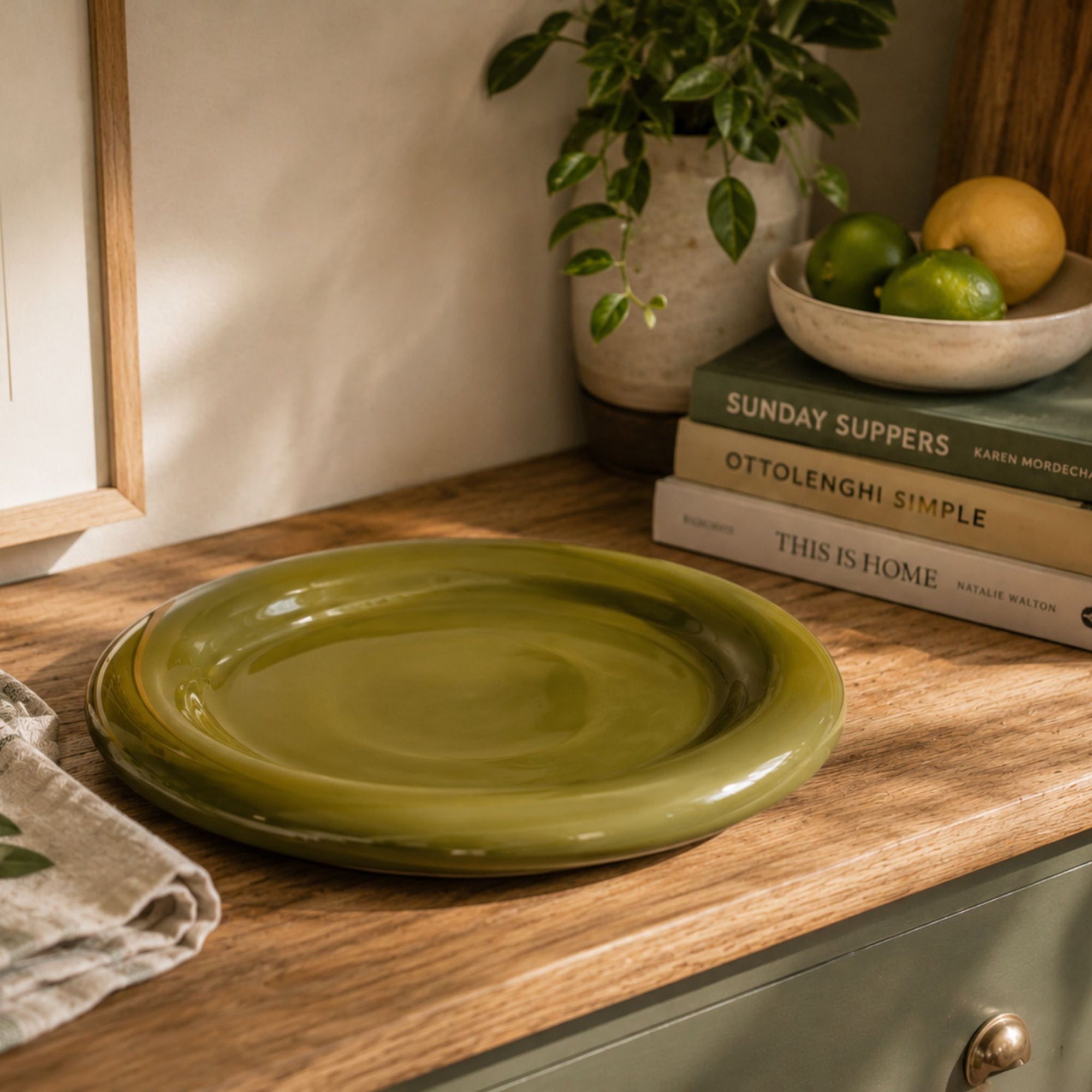 Orb Ceramic Platter Olive